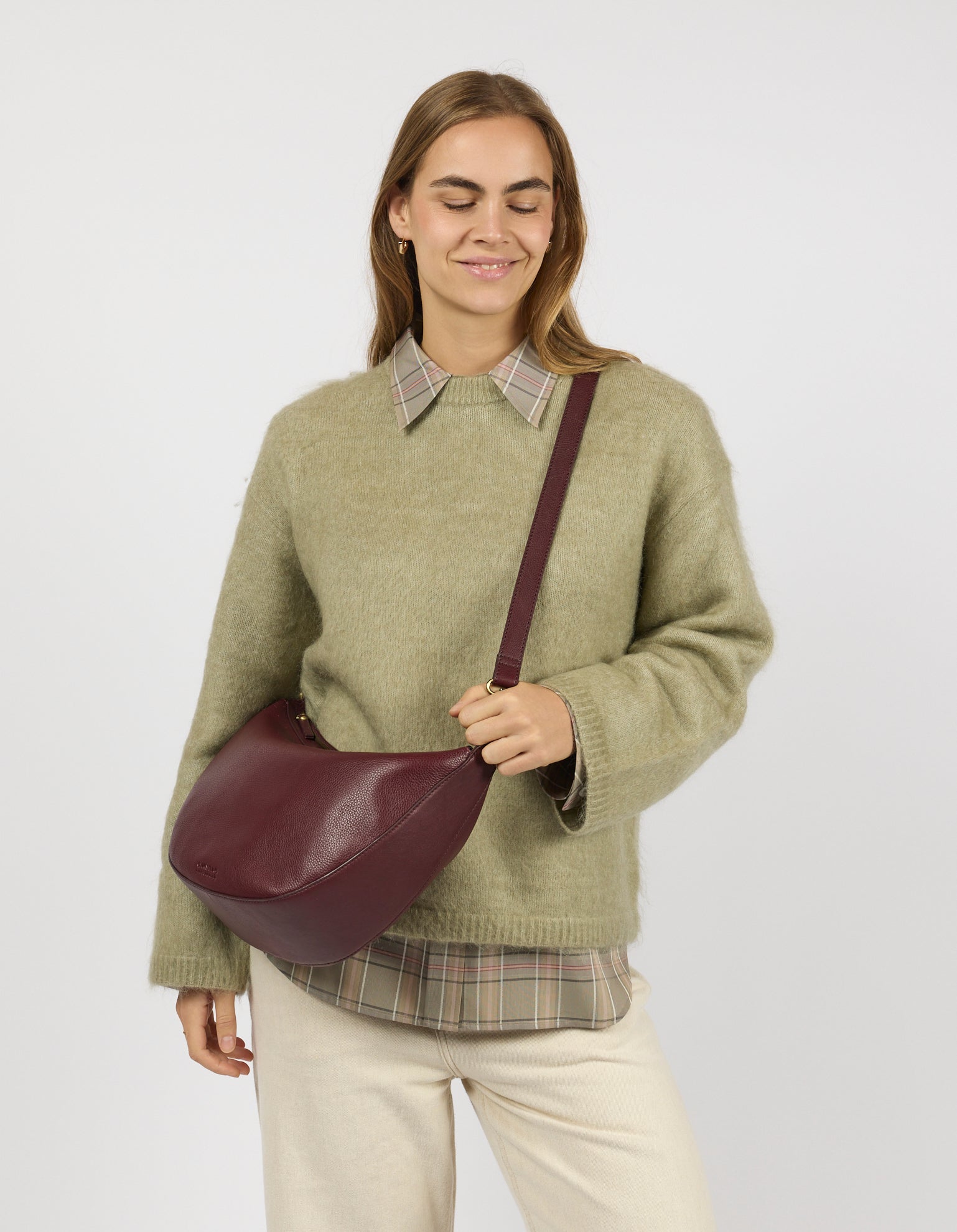 Leo Maxi - Dark Cherry Soft Grain Leather