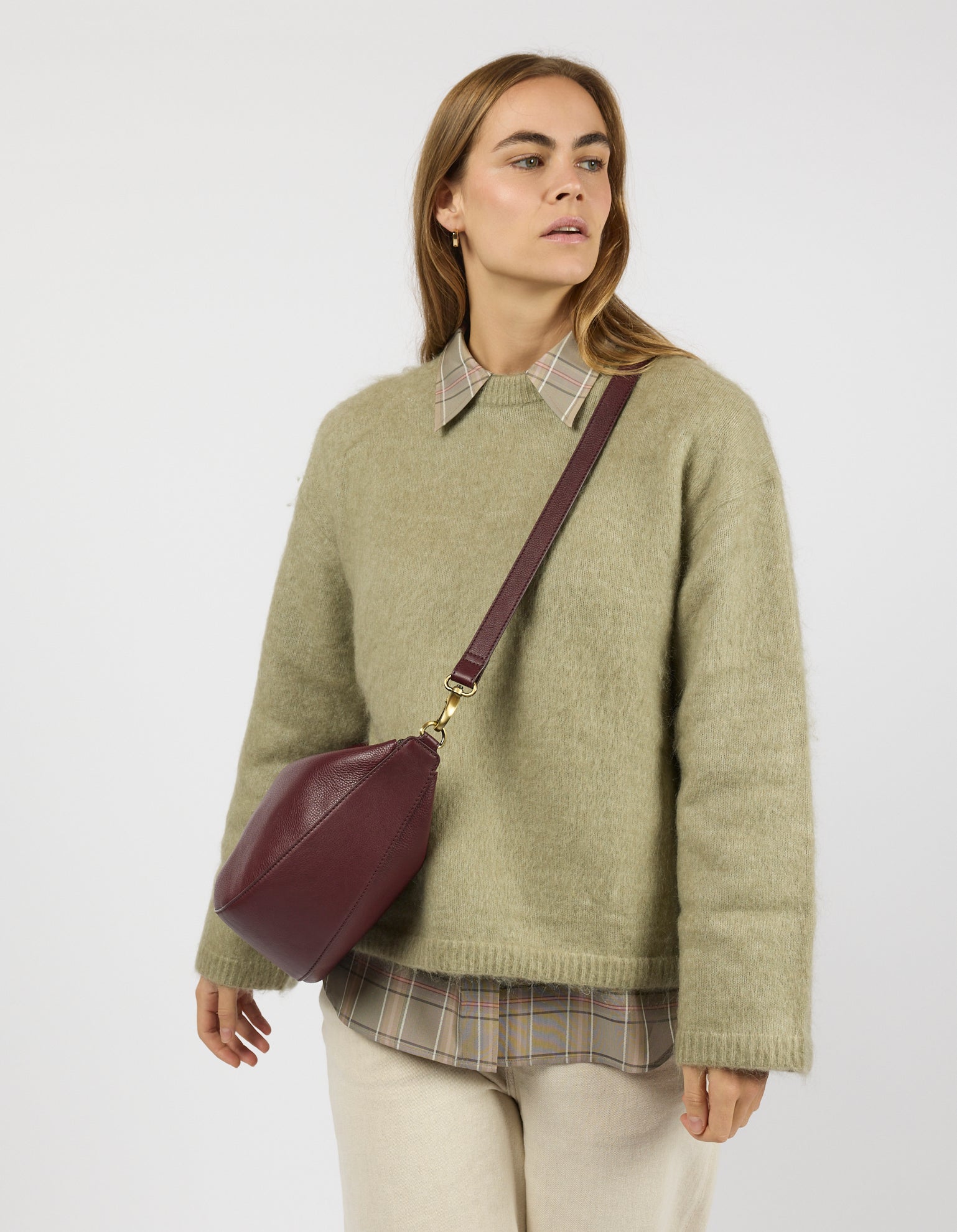 Leo Maxi - Dark Cherry Soft Grain Leather