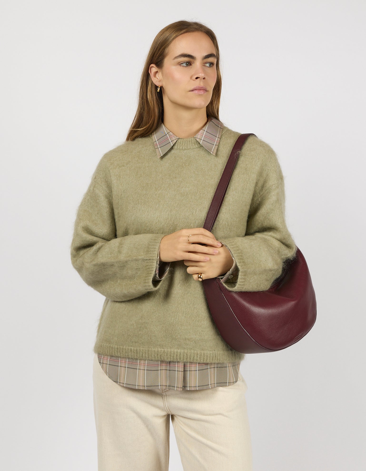 Leo Maxi - Dark Cherry Soft Grain Leather