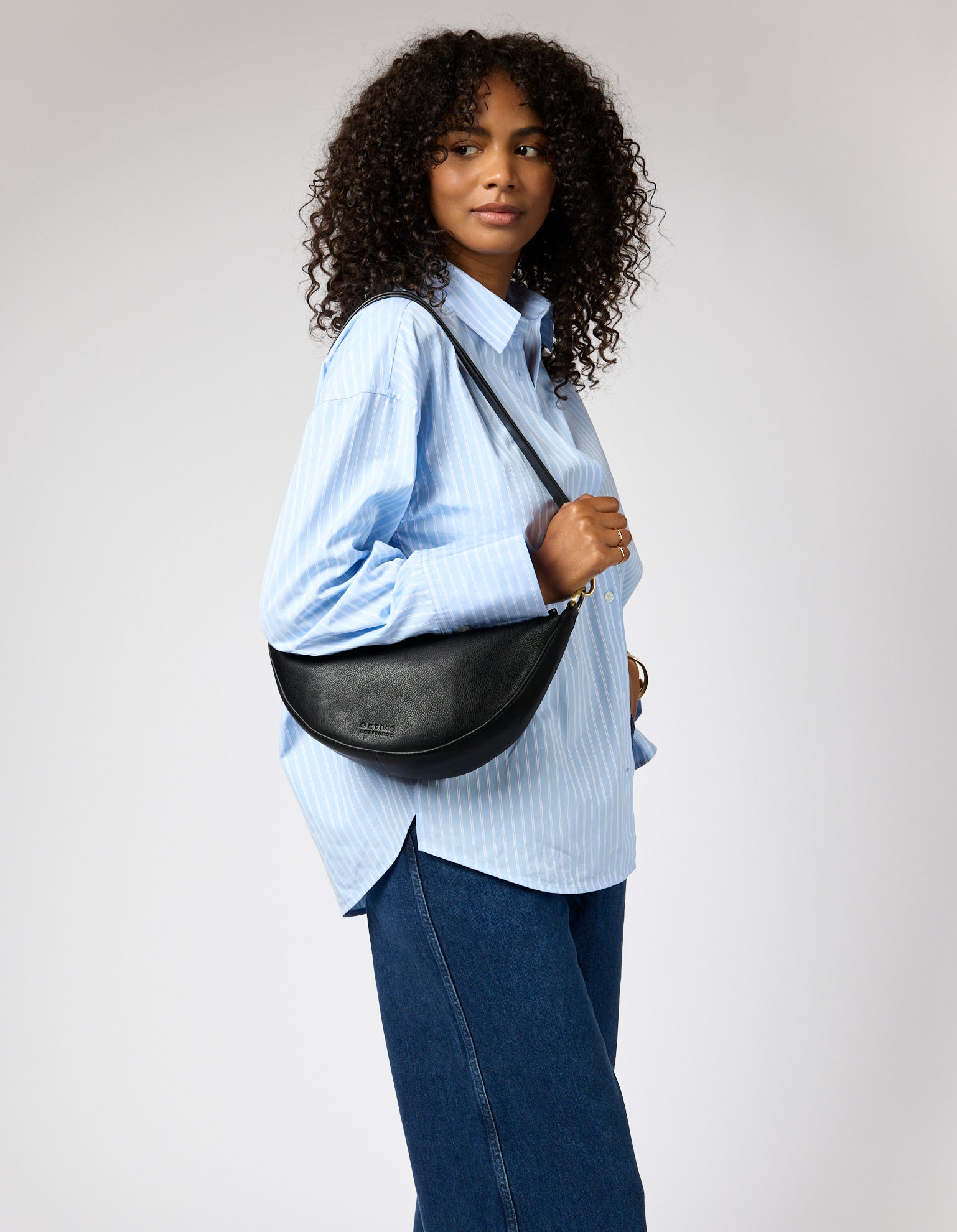 Leo Twisted Handle - Black Soft Grain Leather