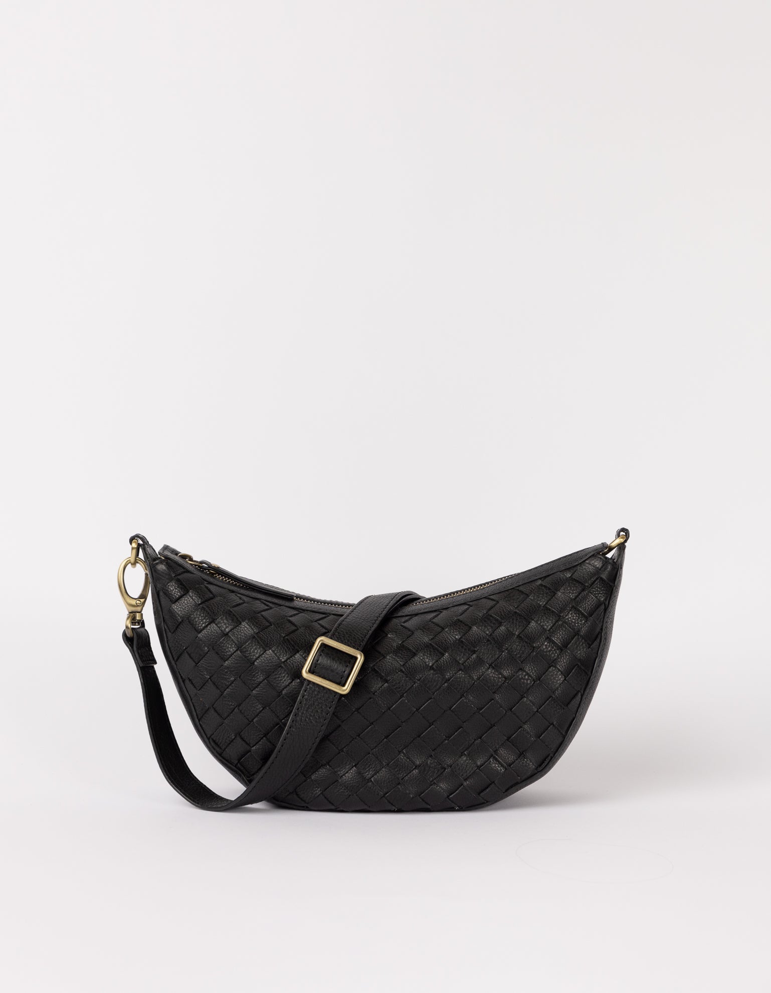 Leo - Black Woven Soft Grain Leather Leo - Black Woven Soft Grain Leather