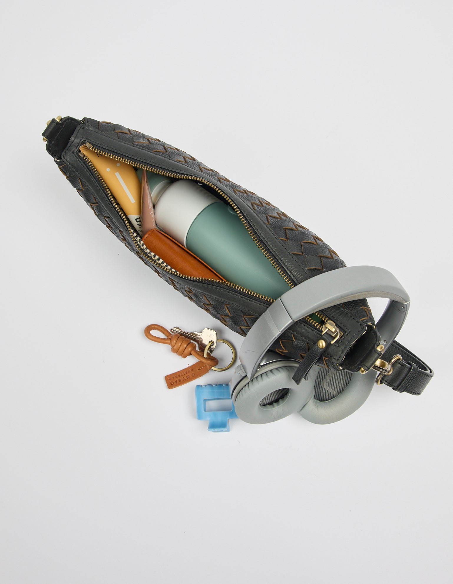 Leo - Zwart Geweven Soft Grain Leer 