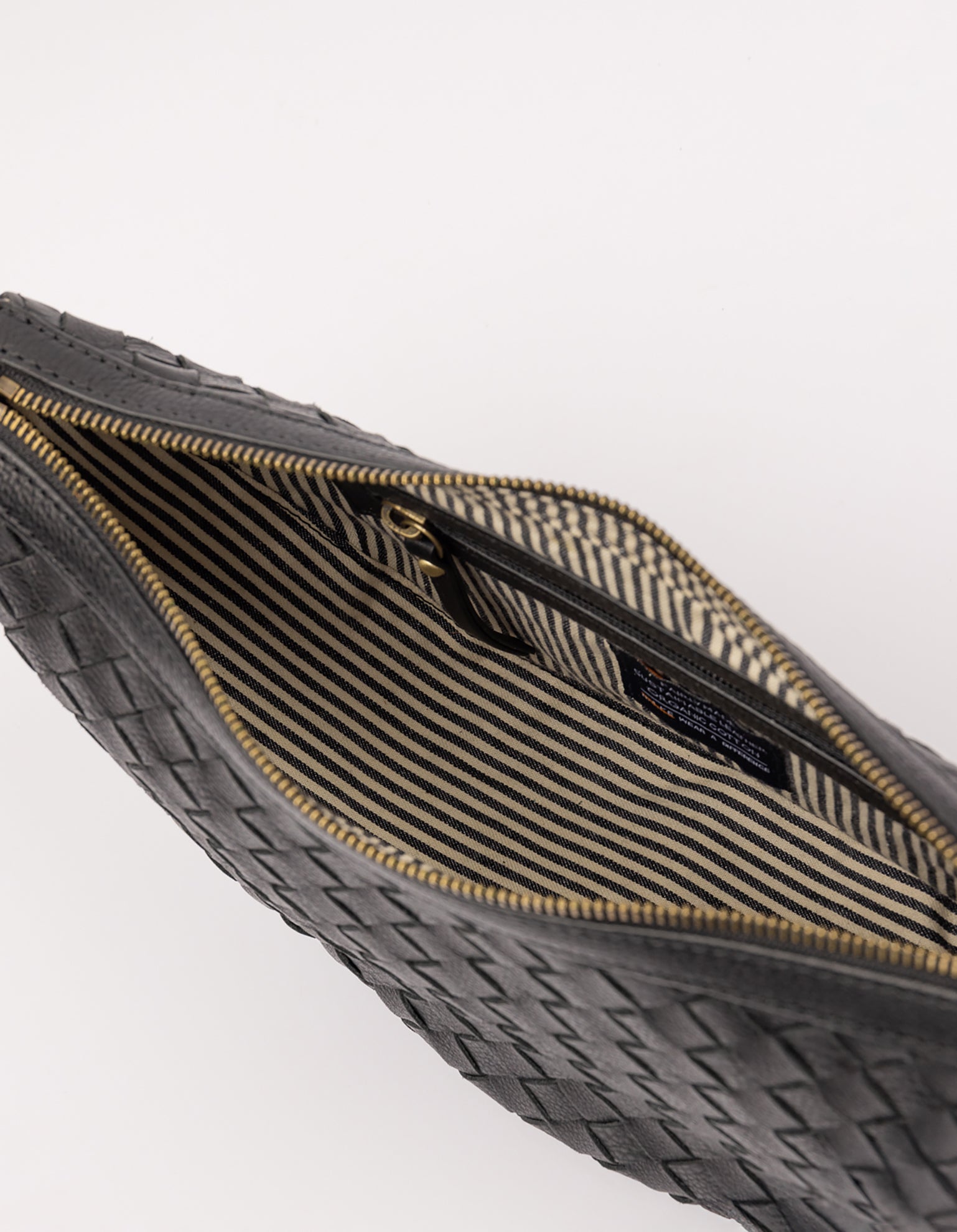 Leo - Black Woven Soft Grain Leather