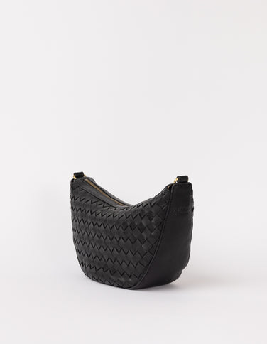 Leo - Black Woven Soft Grain Leather