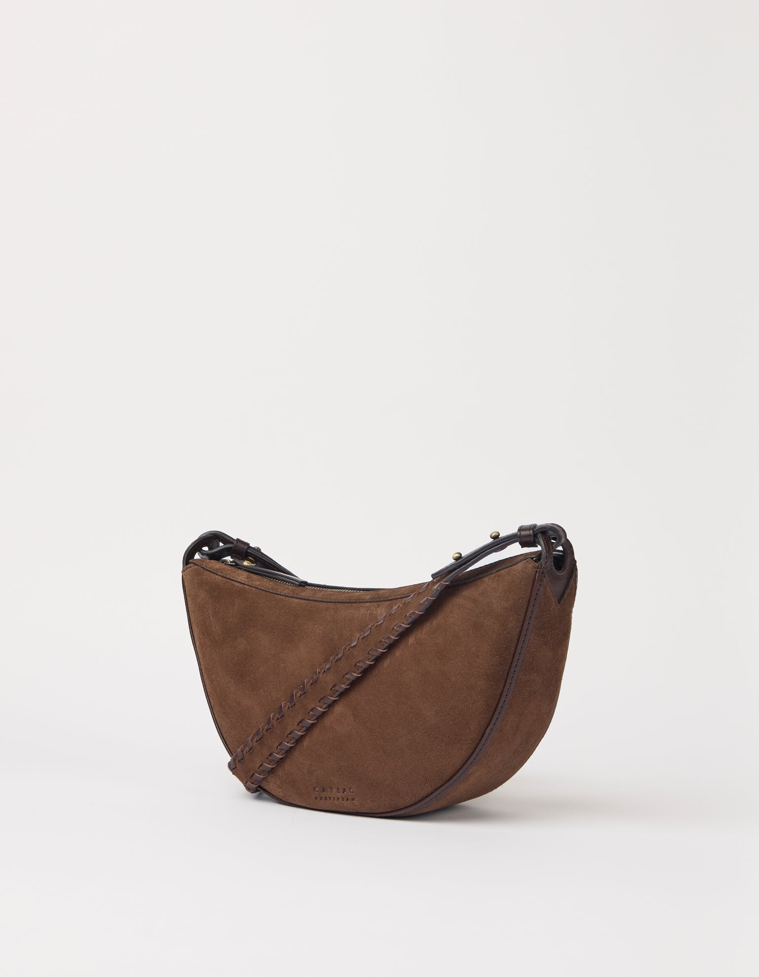 Leo Midi Crossbody Strap - Chocolate Suède with Classic Leather