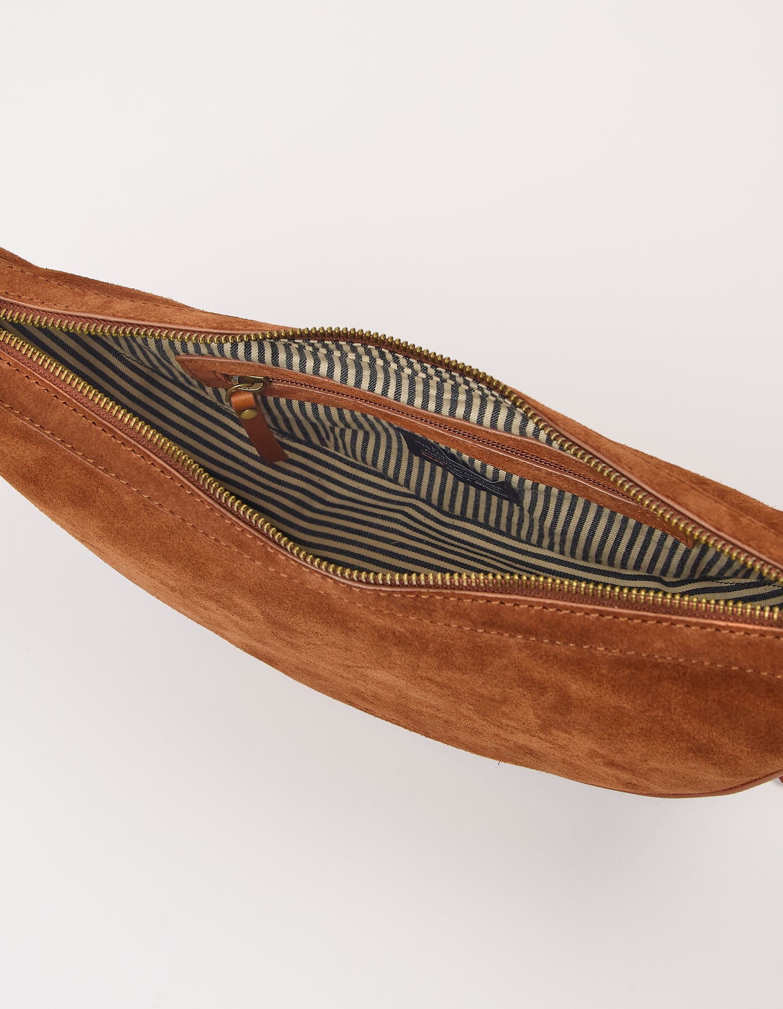 Leo Midi Crossbody Strap - Cognac Suède with Classic Leather