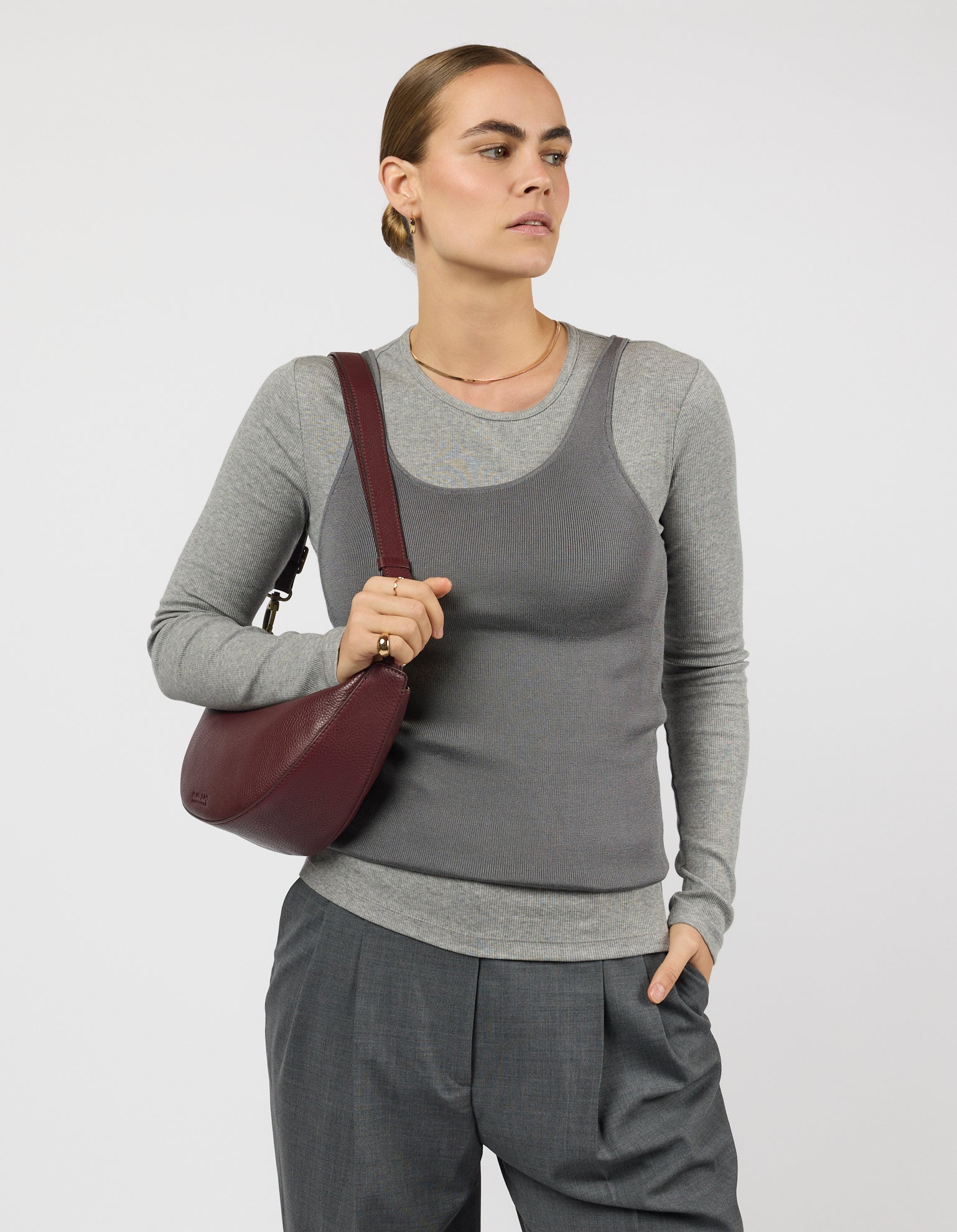 Leo Midi - Dark Cherry Soft Grain Leather