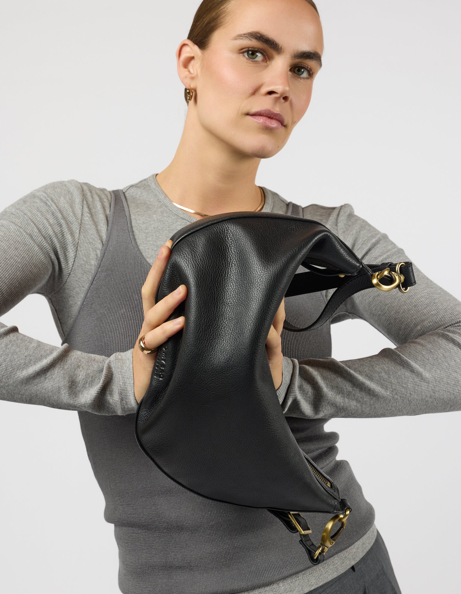 Leo Maxi - Black Soft Grain Leather