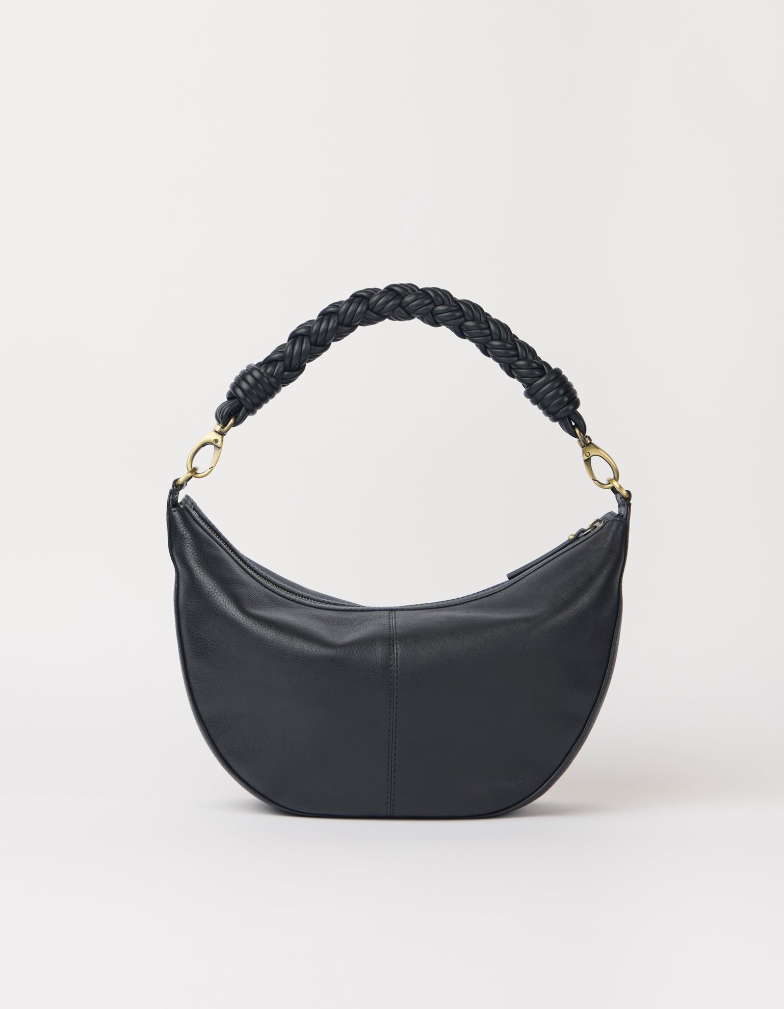 Leo Maxi Twisted Handle - Black Soft Grain Leather
