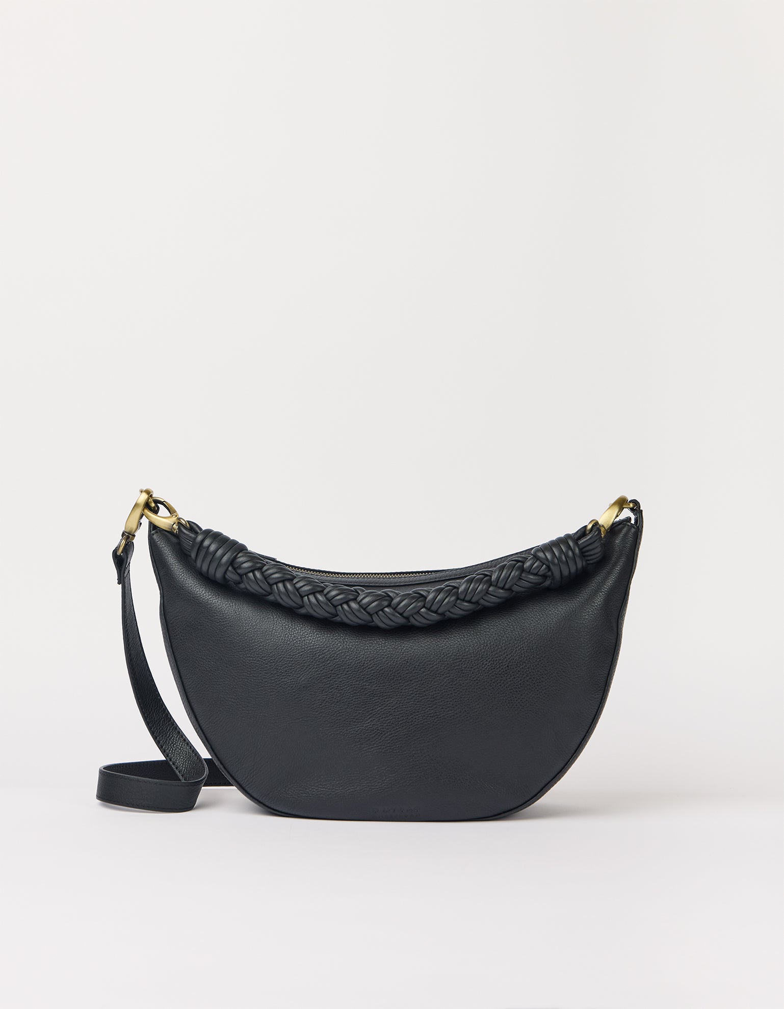 Leo Maxi Twisted Handle - Black Soft Grain Leather
