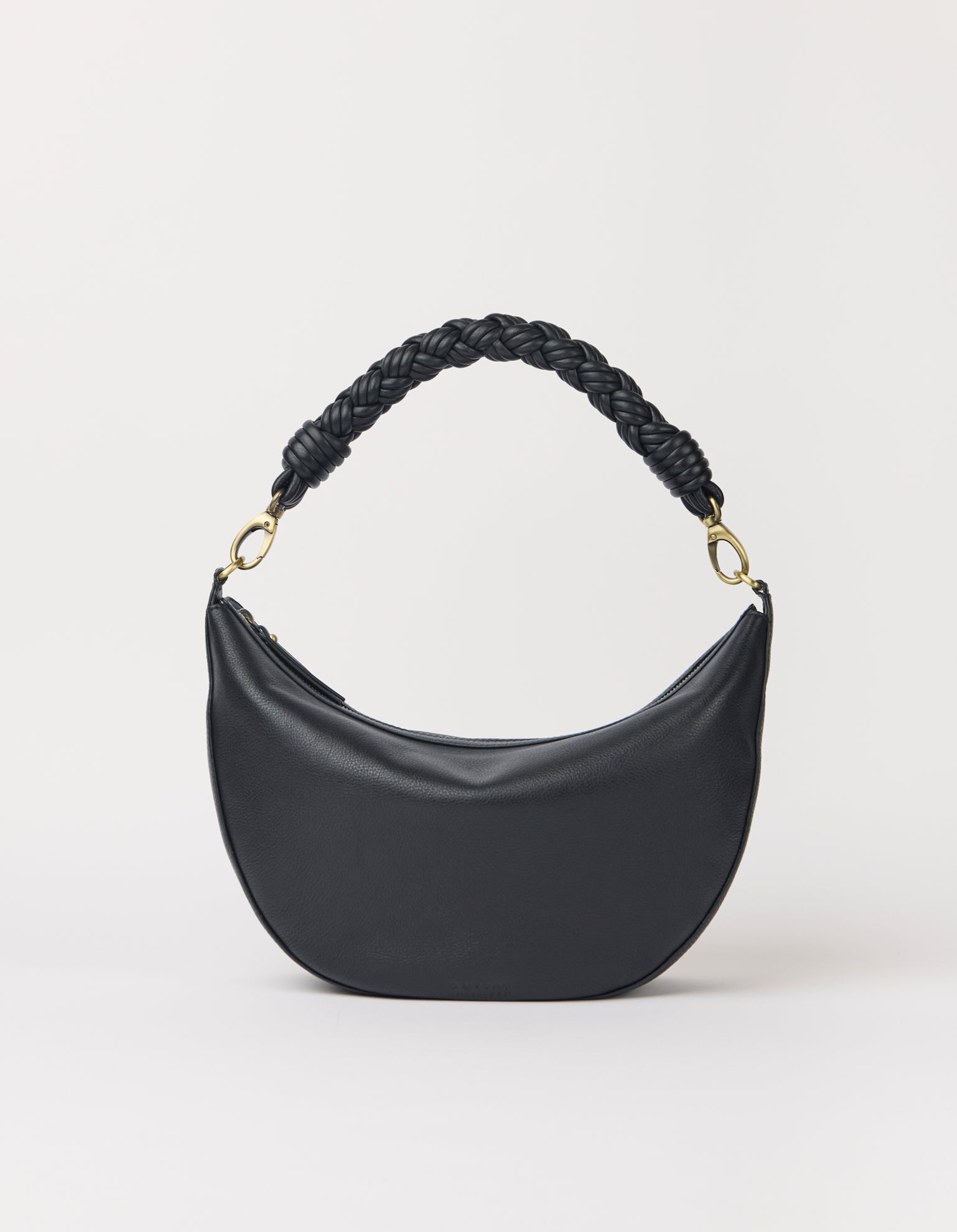 Leo Maxi Twisted Handle - Black Soft Grain Leather
