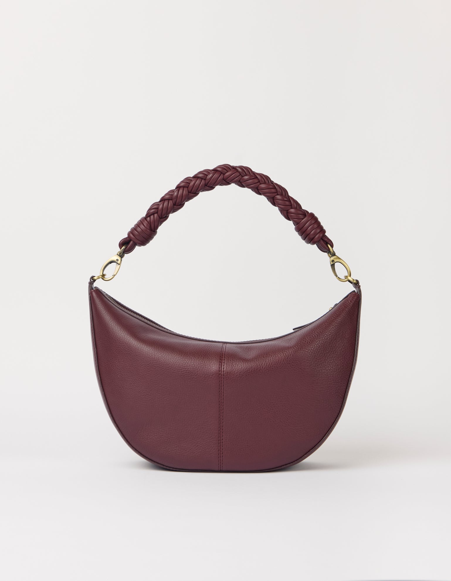 Leo Maxi Twisted Handle - Dark Cherry Soft Grain Leather