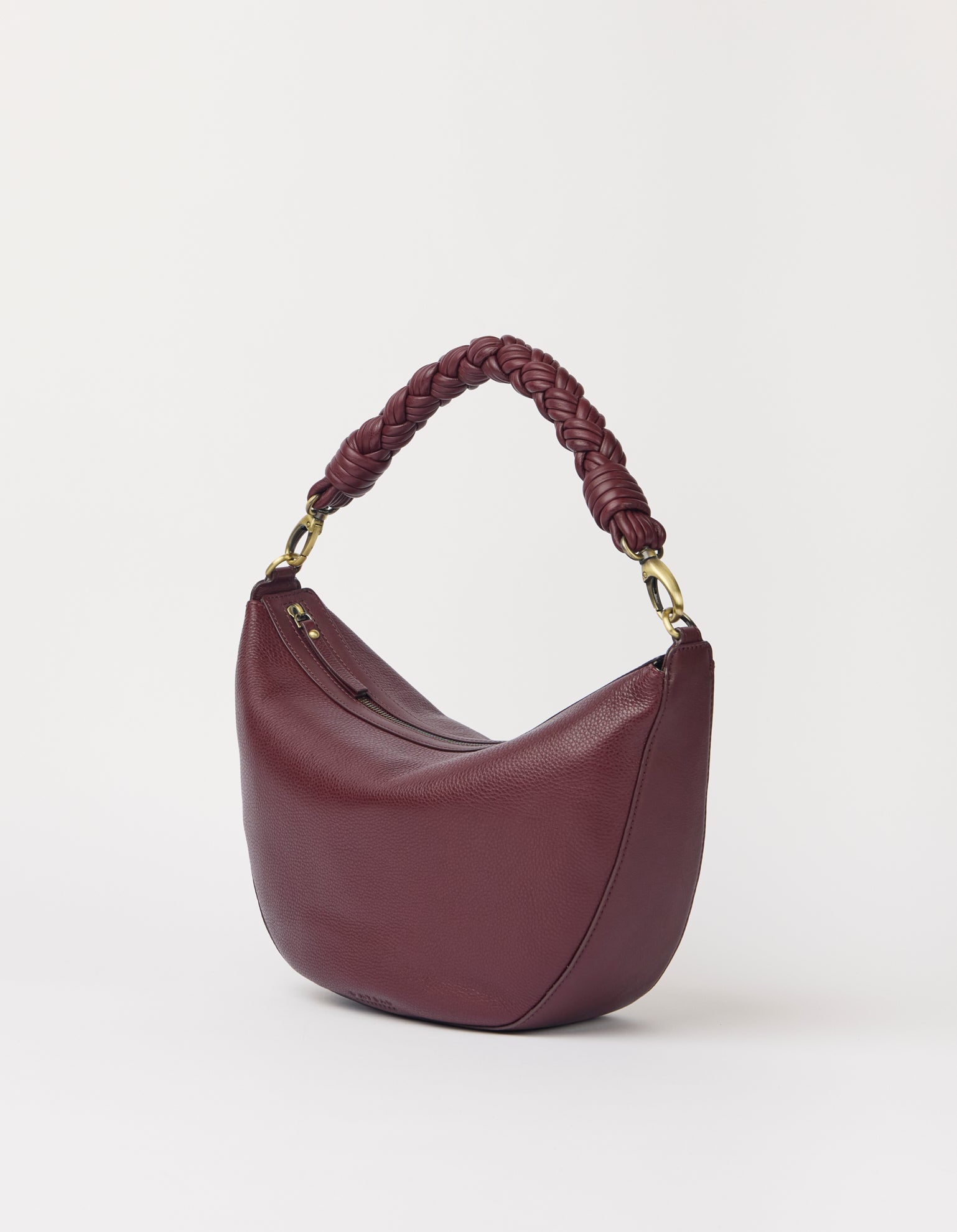 Leo Maxi Twisted Handle - Dark Cherry Soft Grain Leather