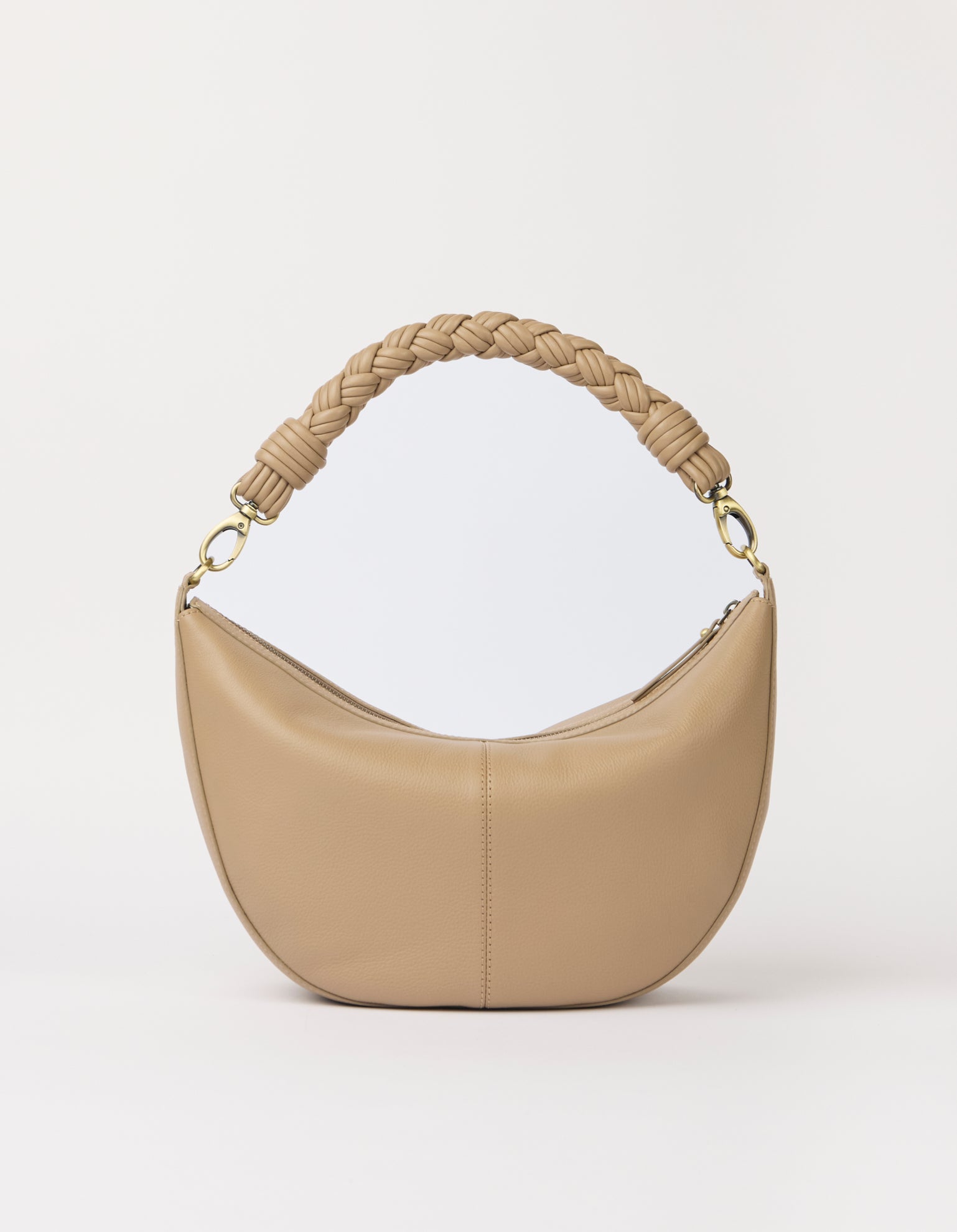 Leo Maxi Twisted Handle - Dark Sand Soft Grain Leather