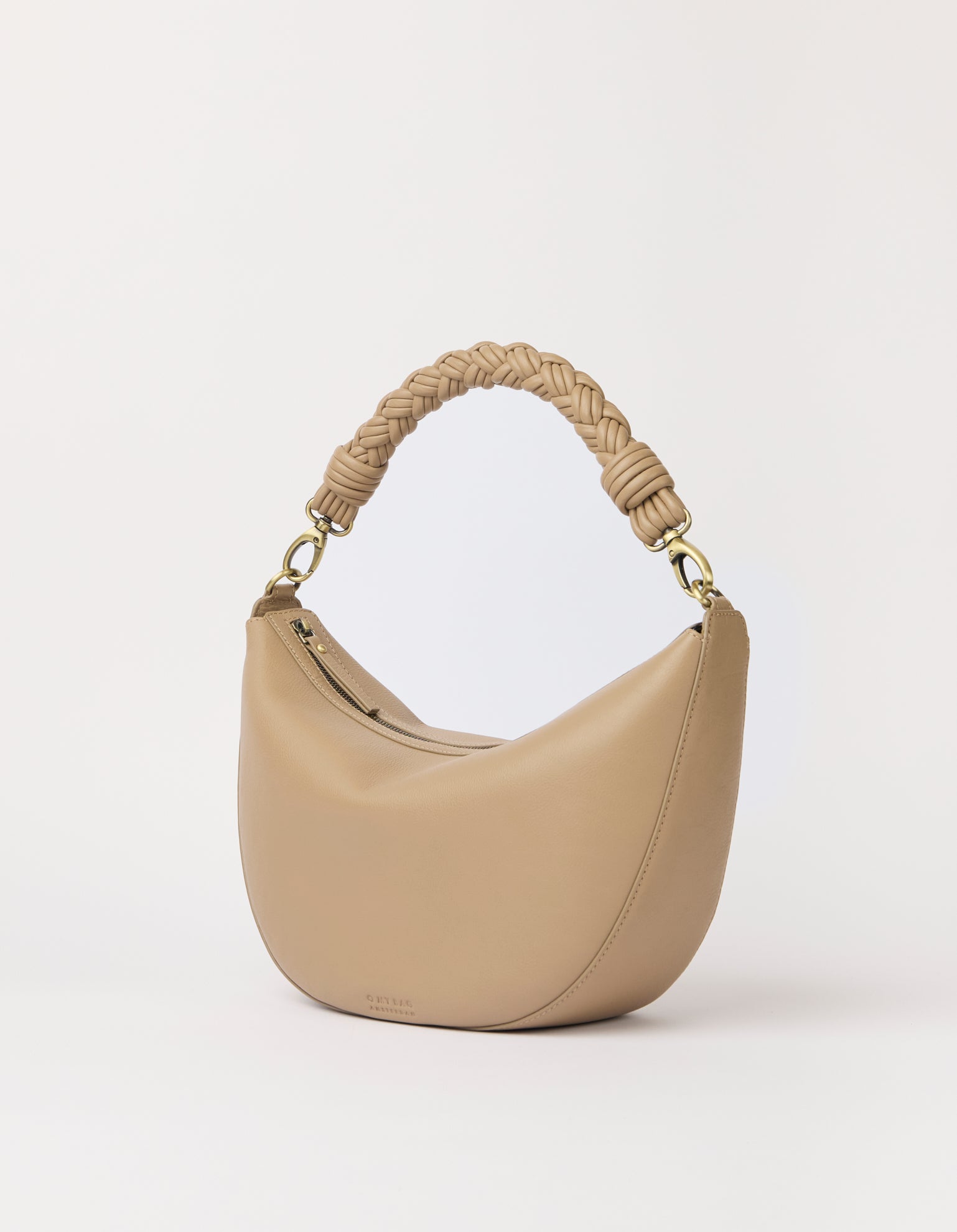 Leo Maxi Twisted Handle - Dark Sand Soft Grain Leather