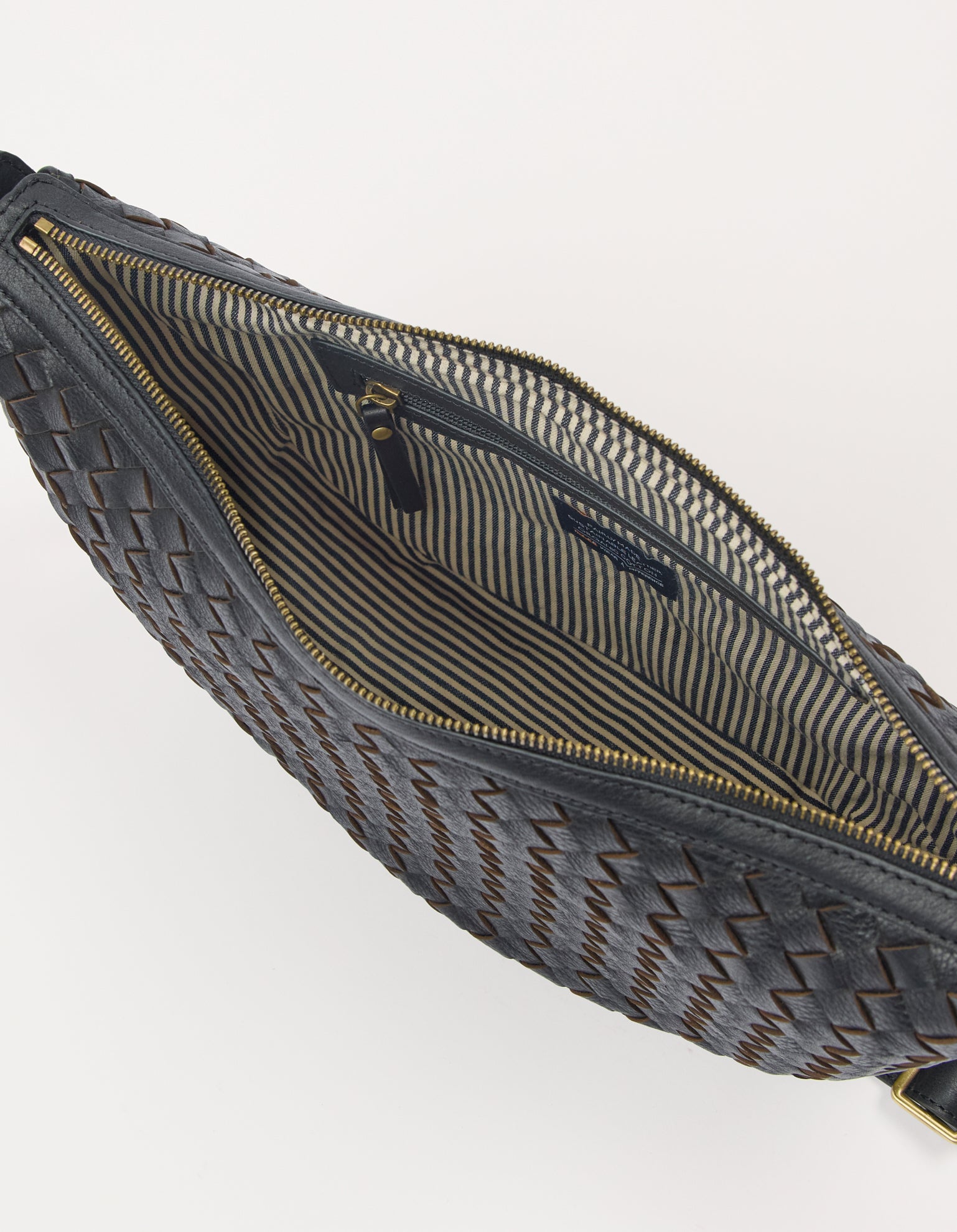 Leo Maxi - Black Woven Soft Grain Leather