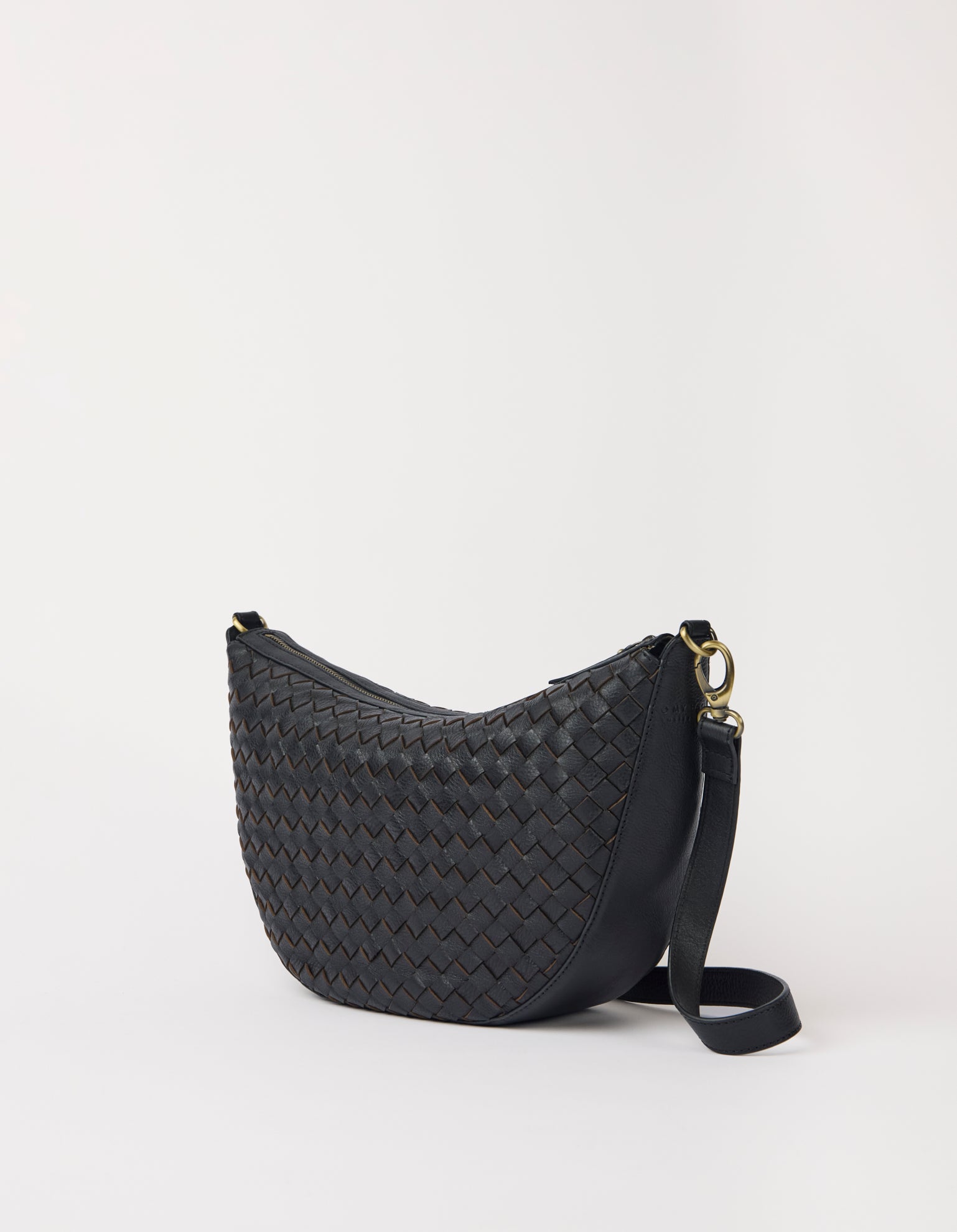 Leo Maxi - Black Woven Soft Grain Leather