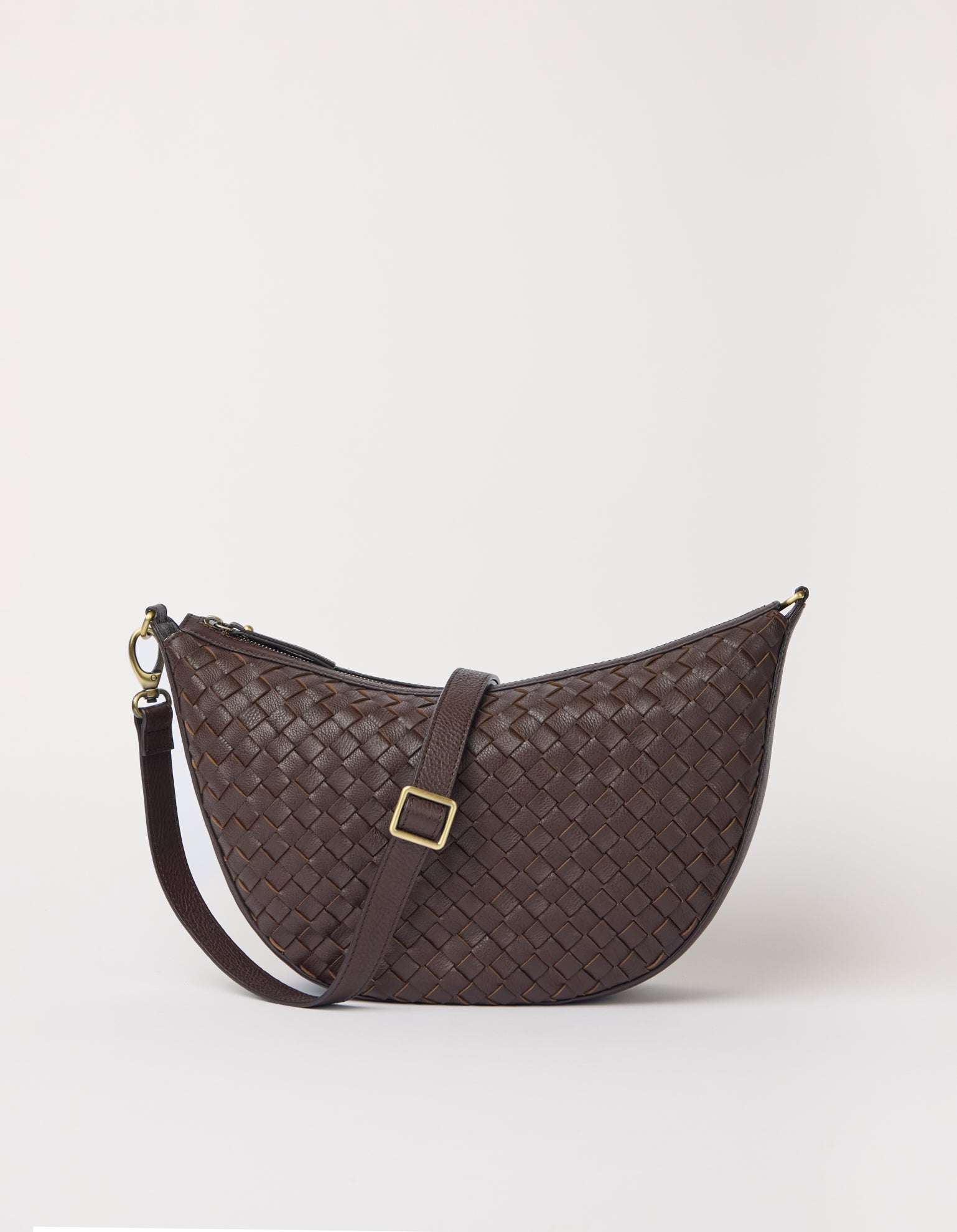 Leo Maxi - Chocolate Woven Soft Grain Leather