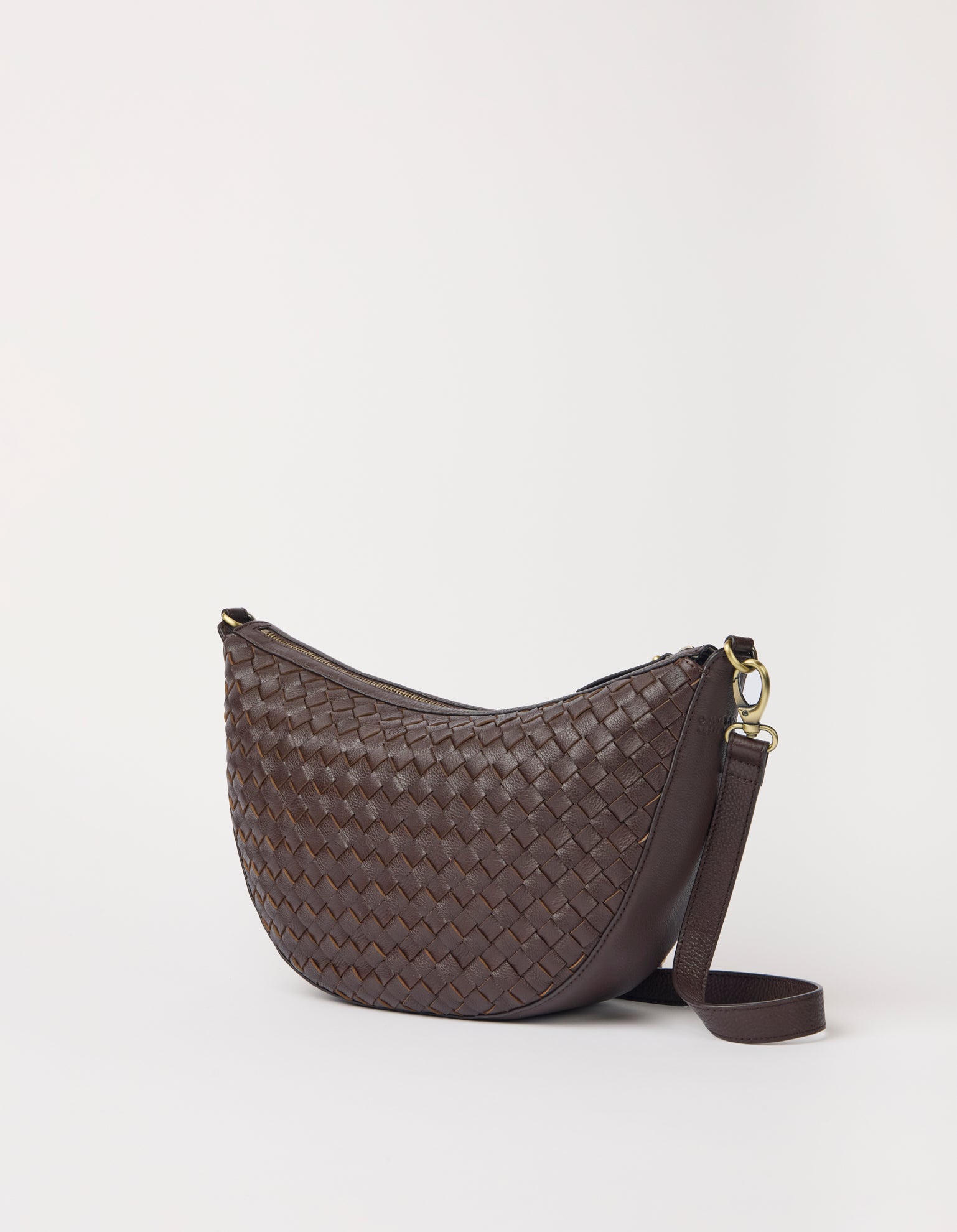 Leo Maxi - Chocolate Woven Soft Grain Leather