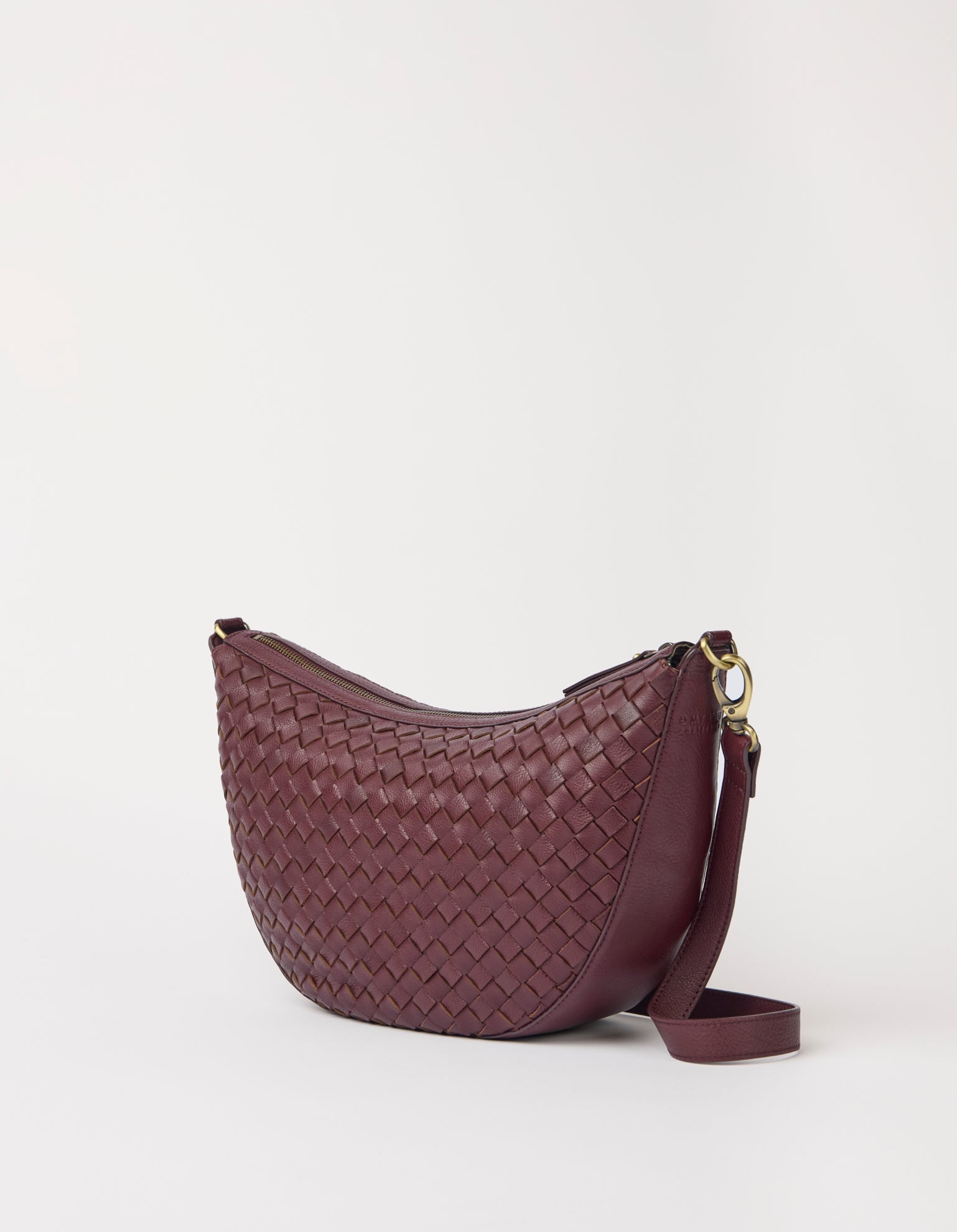Leo Maxi - Dark Cherry Woven Soft Grain Leather