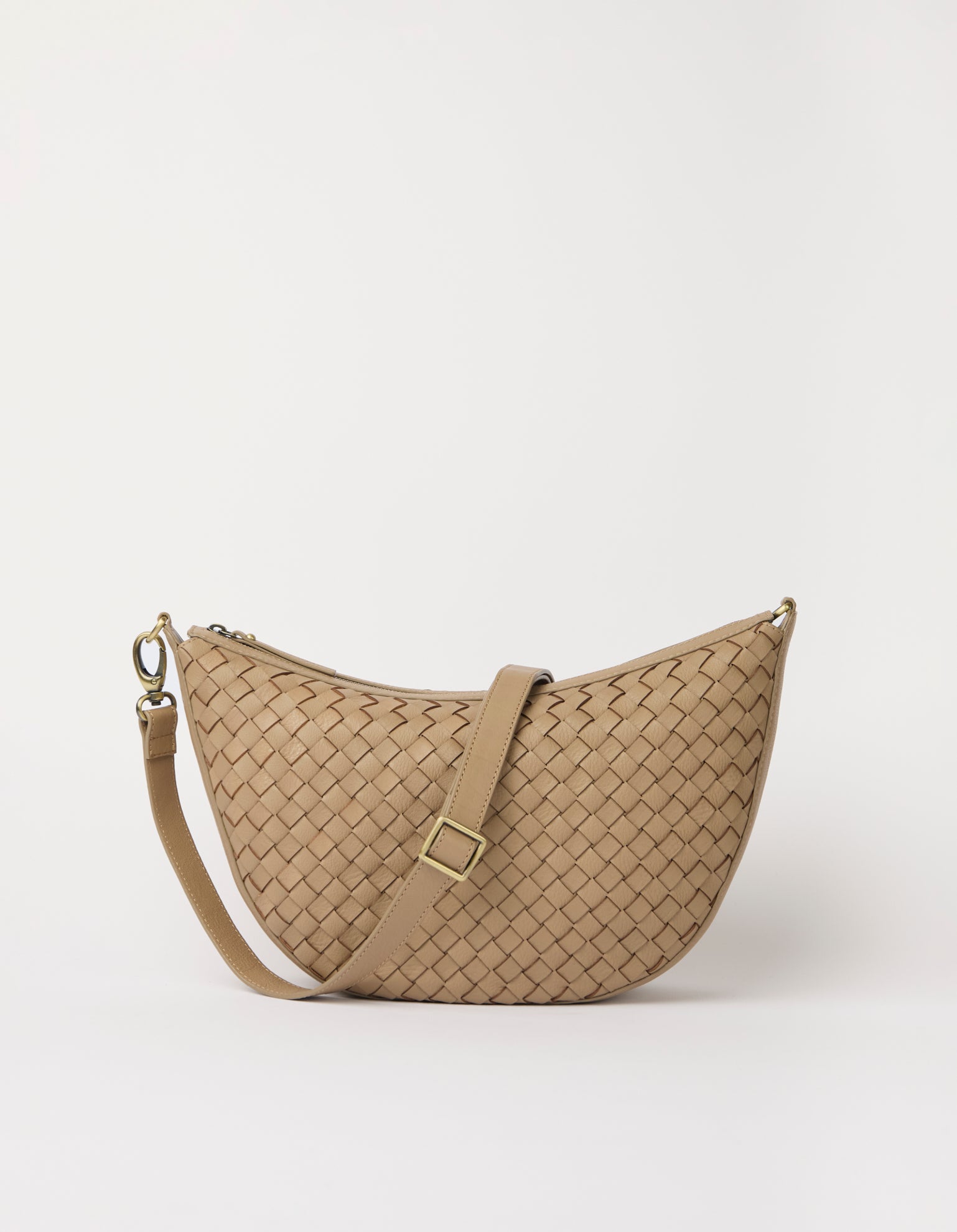 Leo Maxi - Dark Sand Woven Soft Grain Leather