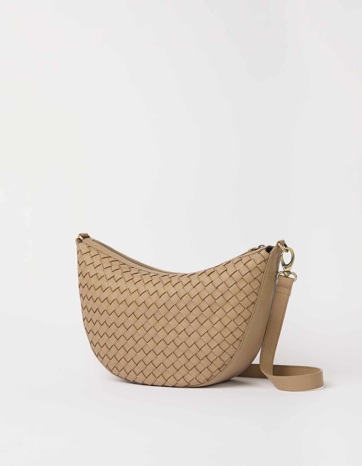 Leo Maxi - Dark Sand Woven Soft Grain Leather
