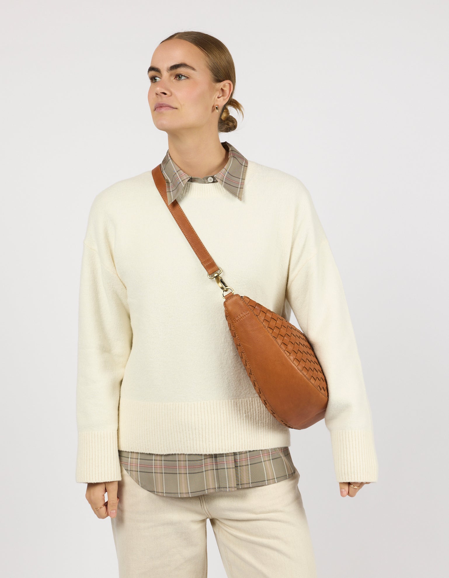 Leo Maxi - Wild Oak Woven Soft Grain Leather