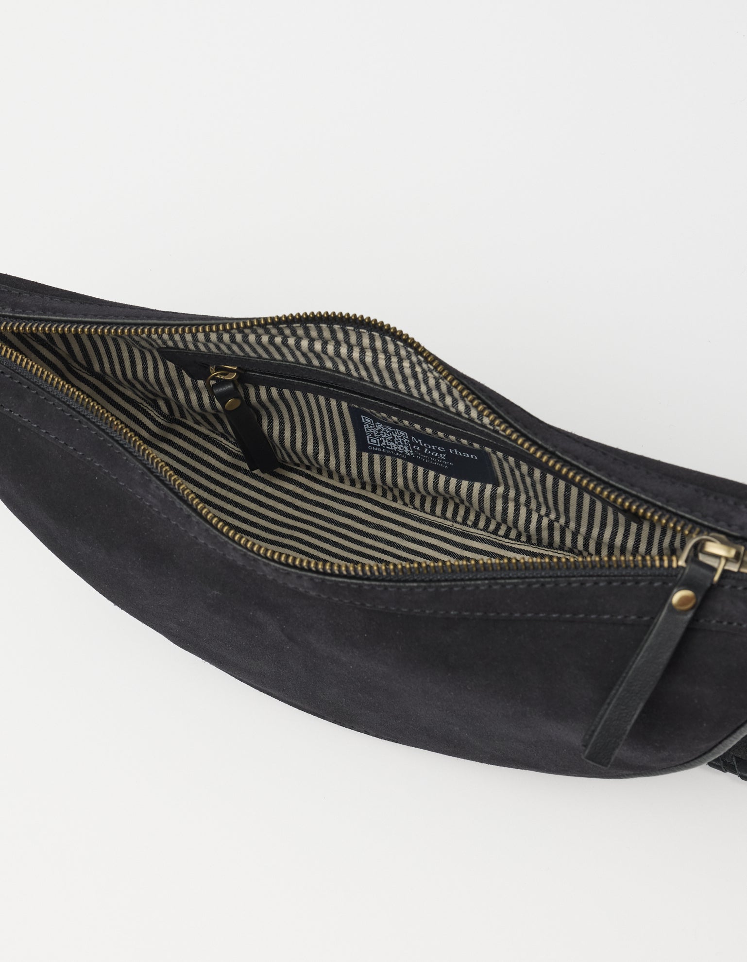 Leo Midi Crossbody Strap - Black Suède