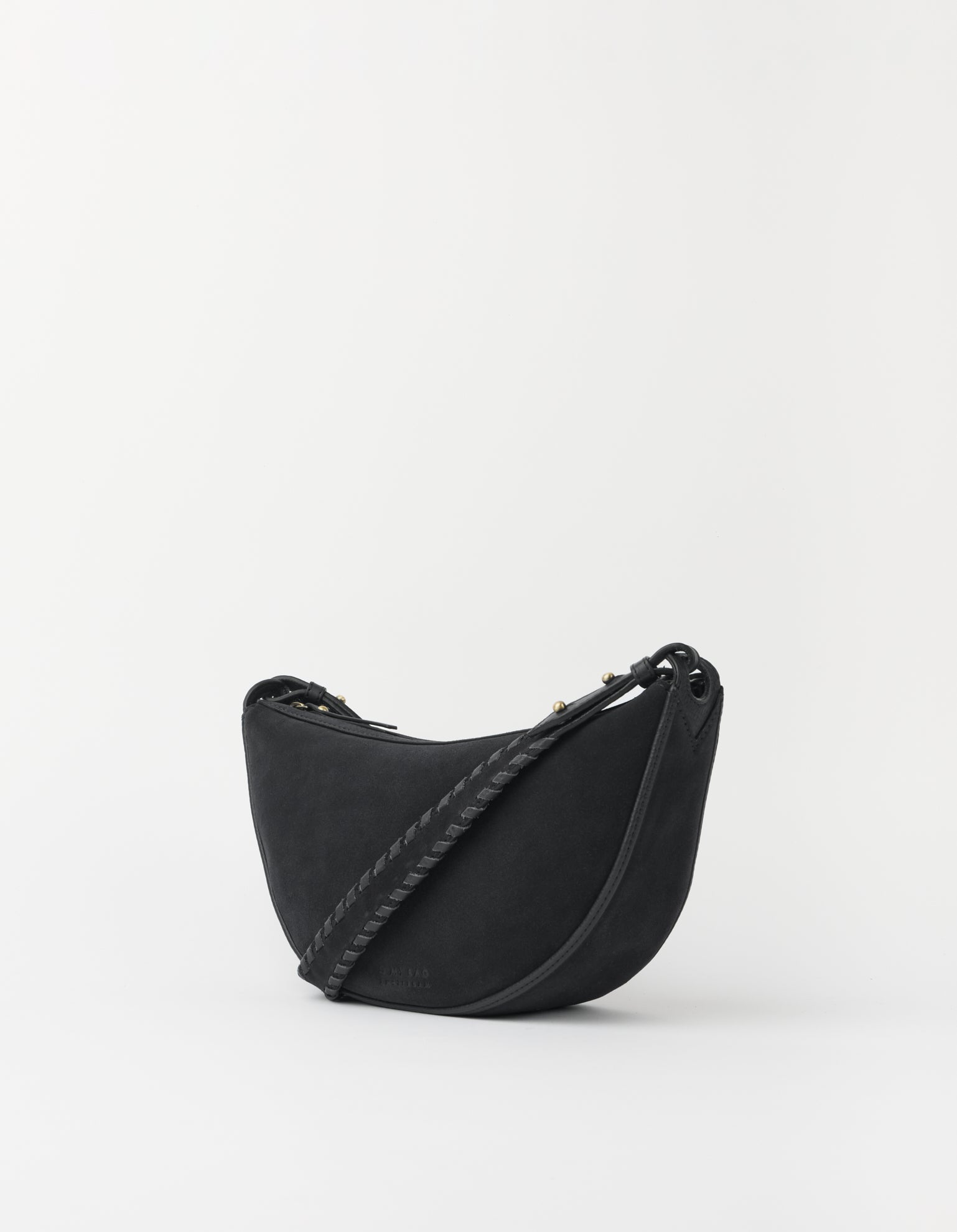Leo Midi Crossbody Strap - Black Suède
