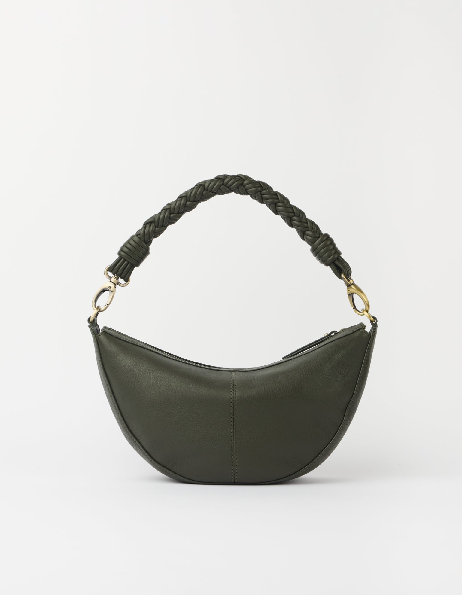 Leo Midi Twisted Handle - Moss Soft Grain Leather