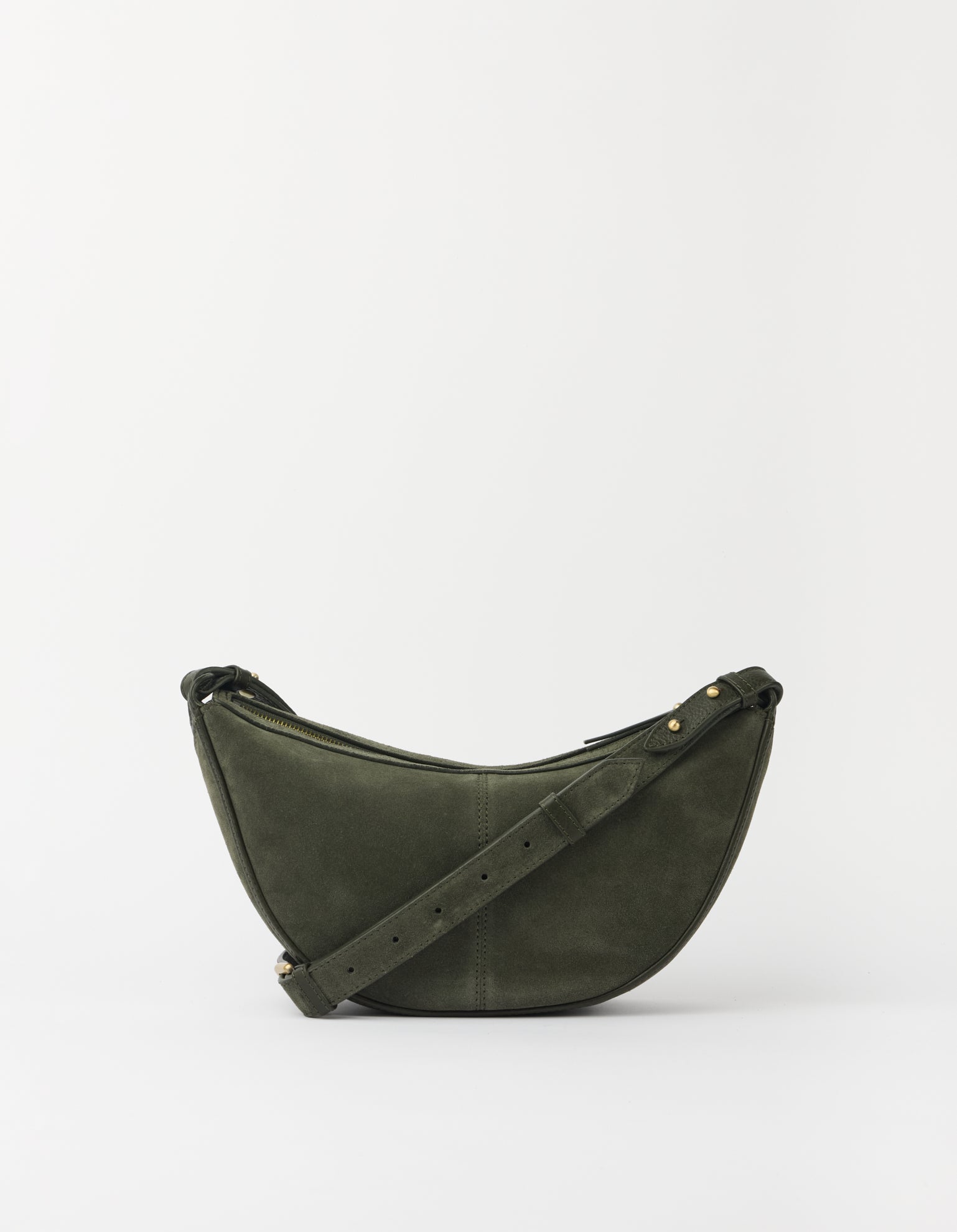 Leo Midi Crossbody Strap - Moss Suède