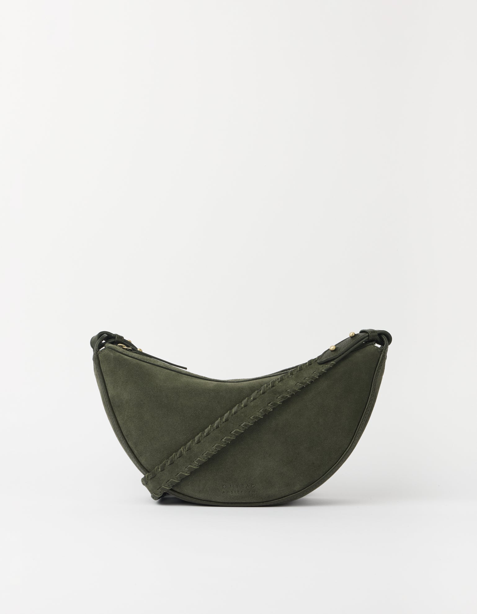 Leo Midi Crossbody Strap - Moss Suède