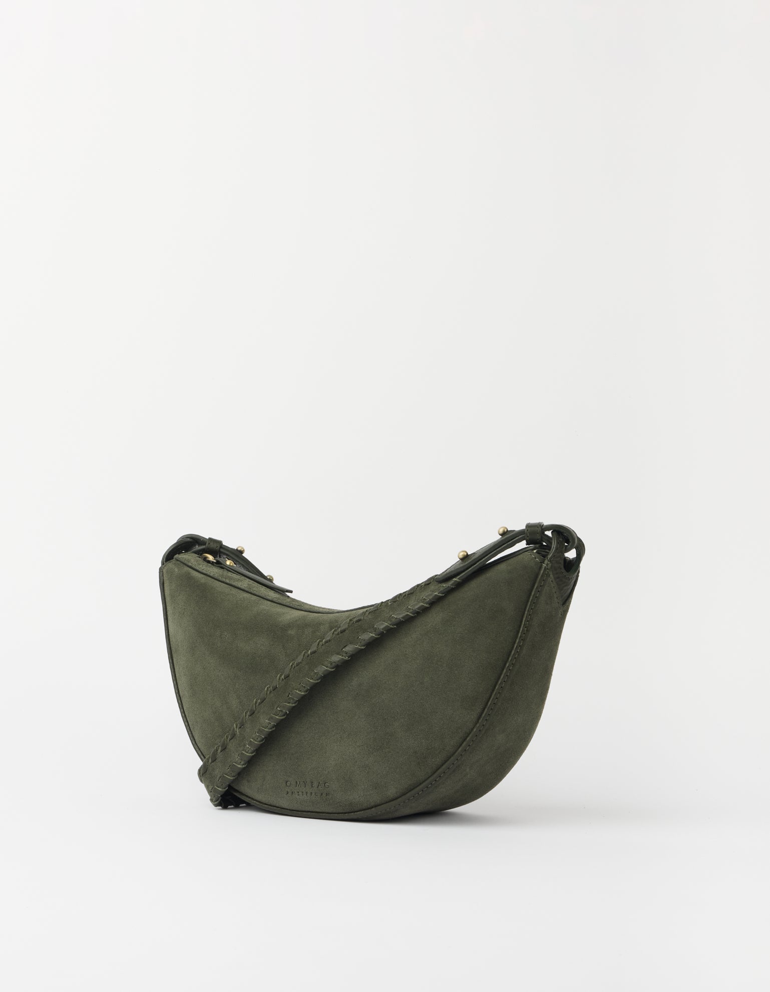 Leo Midi Crossbody Strap - Moss Suède