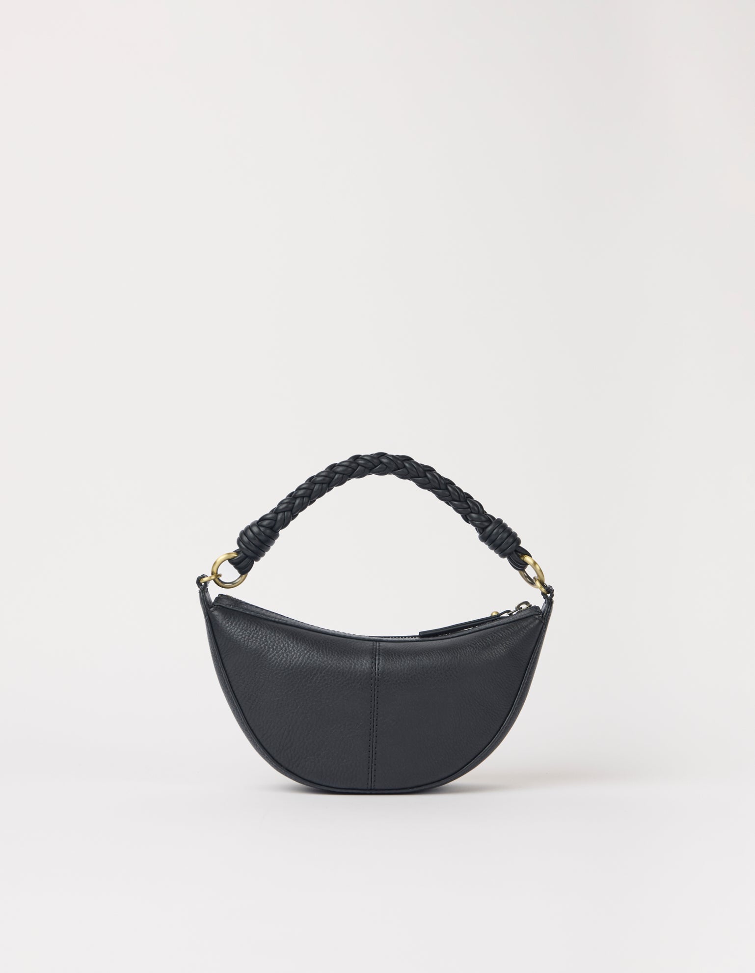 Leo Mini Twisted Handle - Black Soft Grain Leather