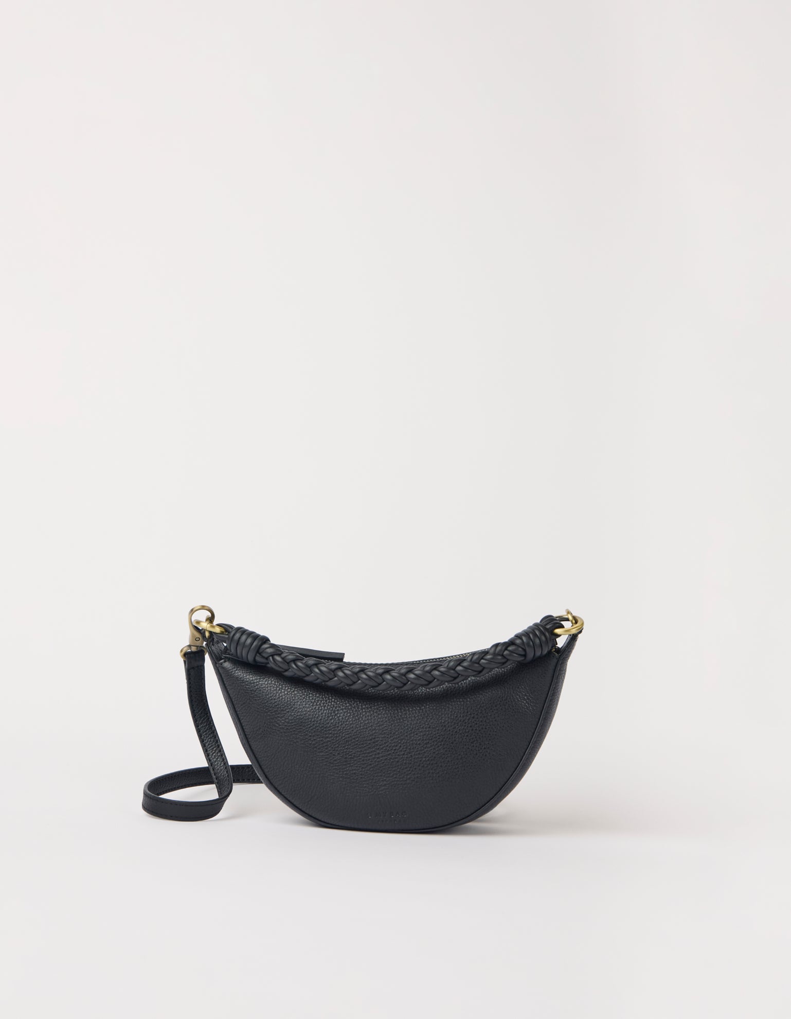 Leo Mini Twisted Handle - Black Soft Grain Leather
