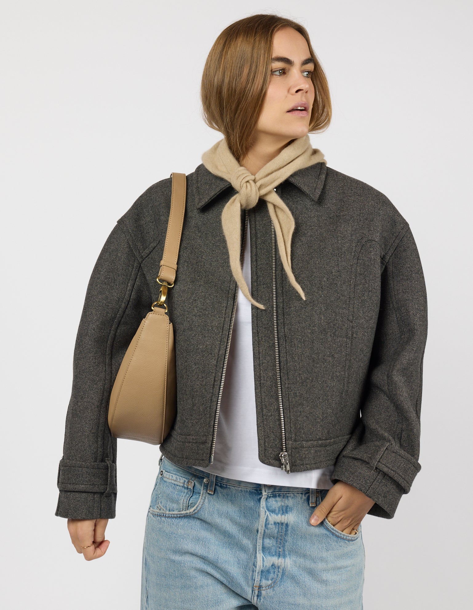 Leo Midi - Dark Sand Soft Grain Leather