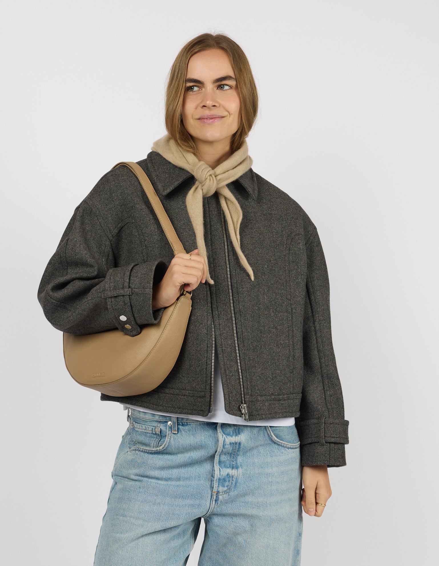 Leo Midi - Dark Sand Soft Grain Leather