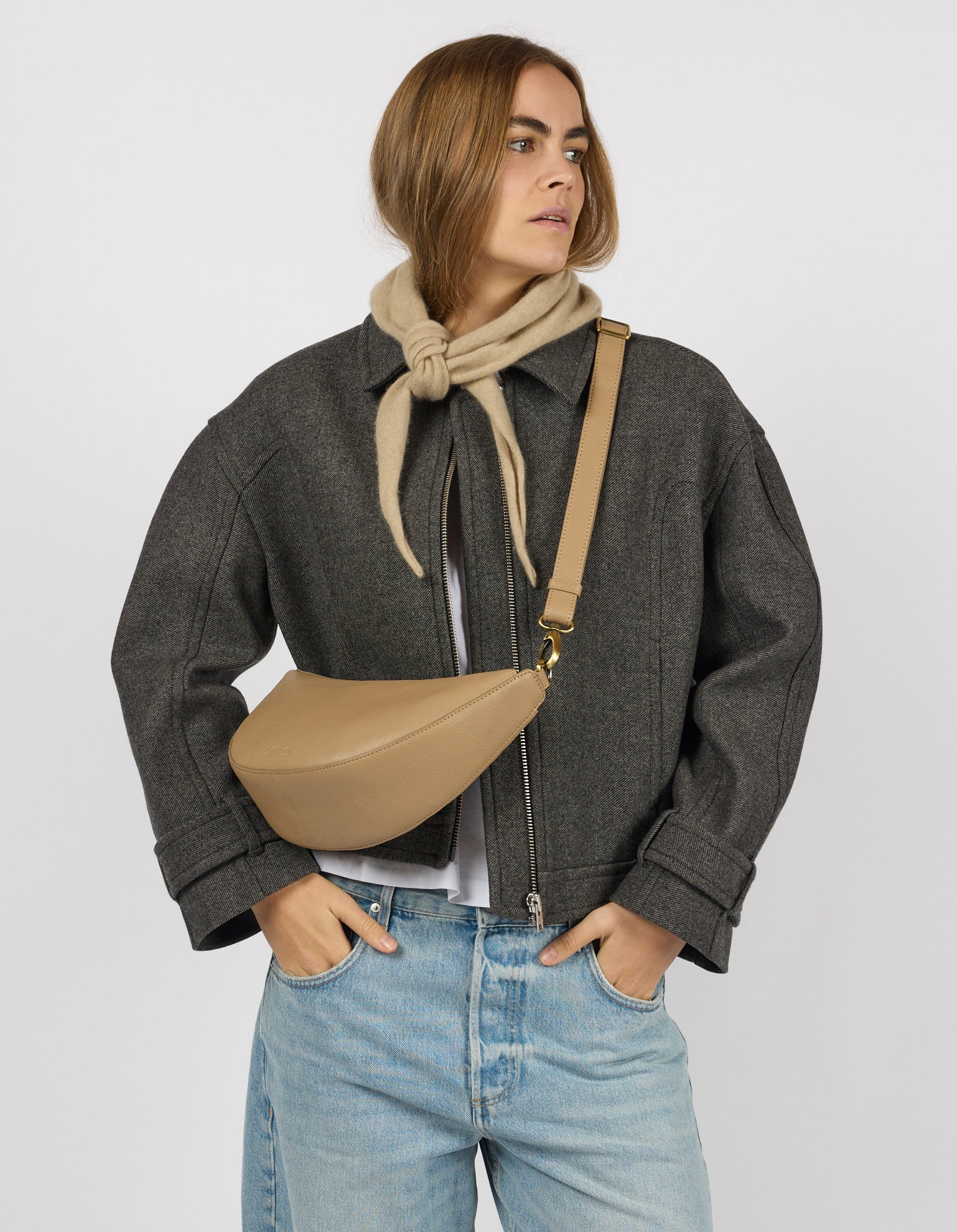 Leo Midi - Dark Sand Soft Grain Leather