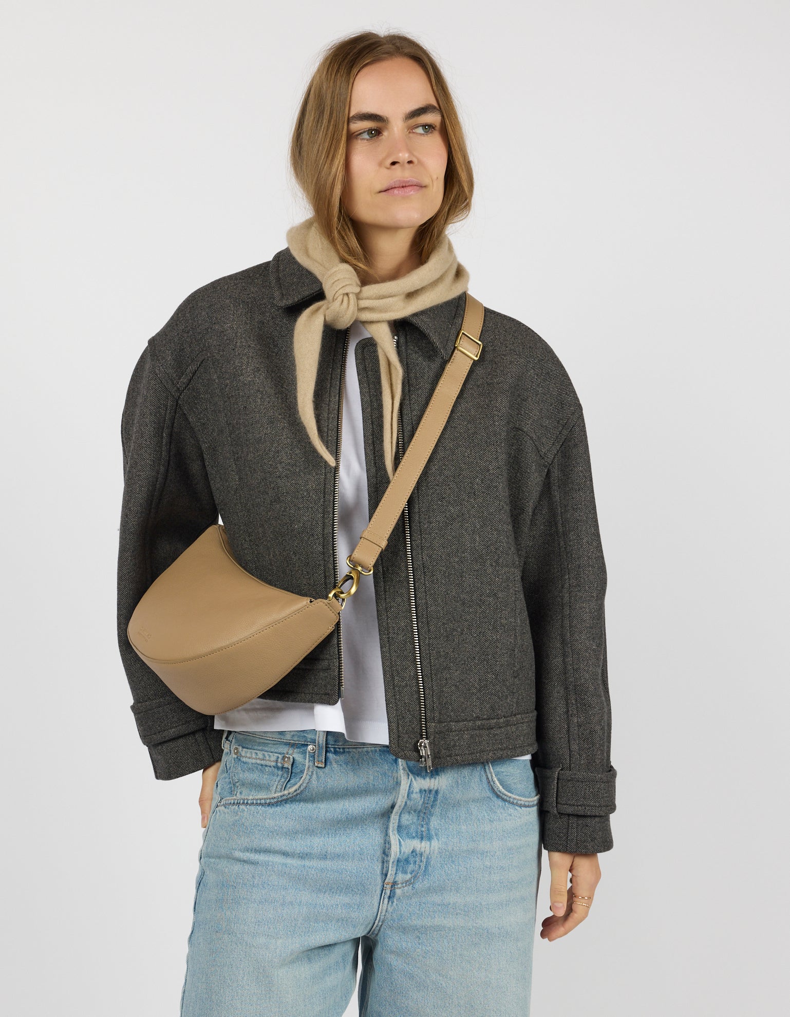 Leo Midi - Dark Sand Soft Grain Leather