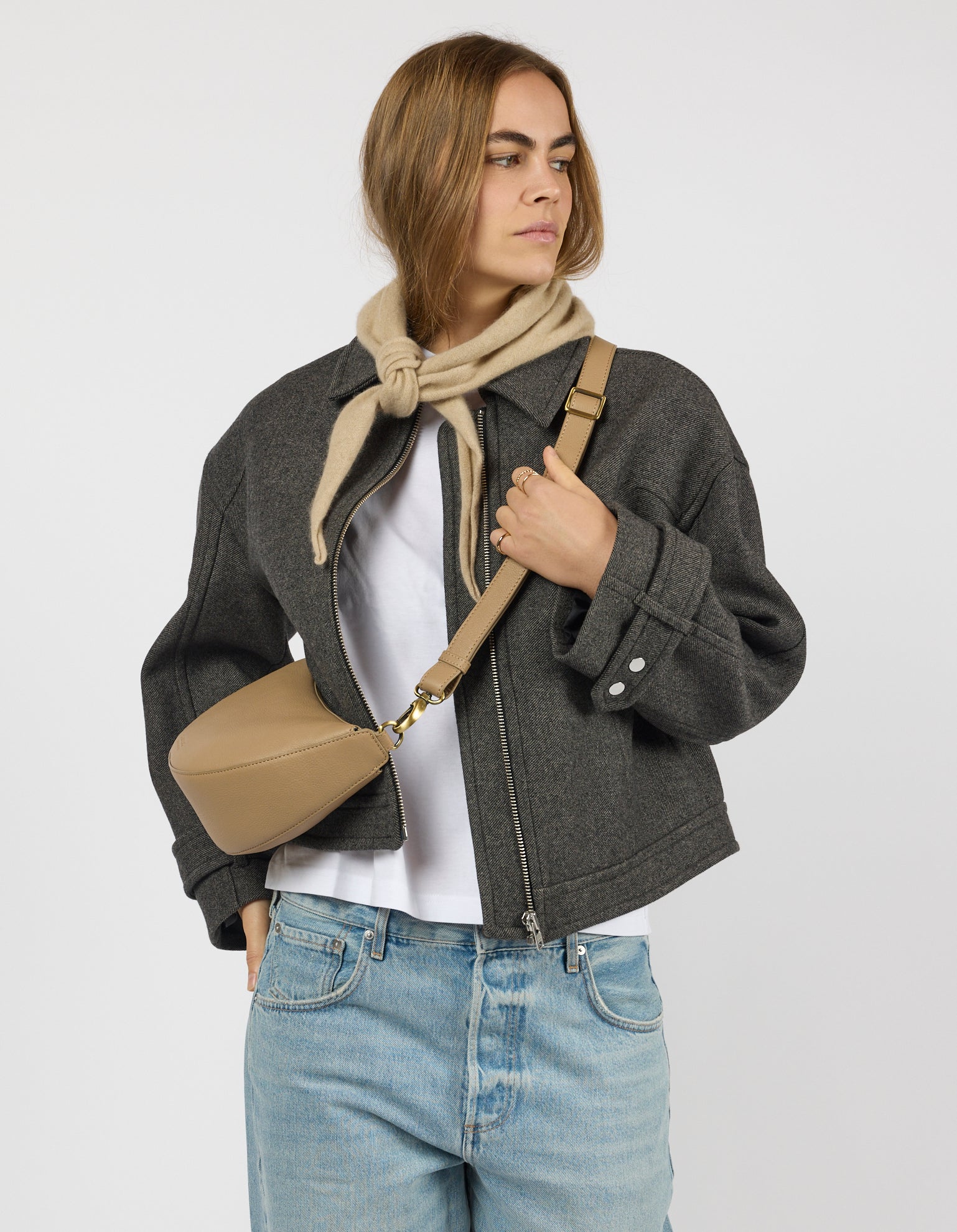 Leo Midi - Dark Sand Soft Grain Leather