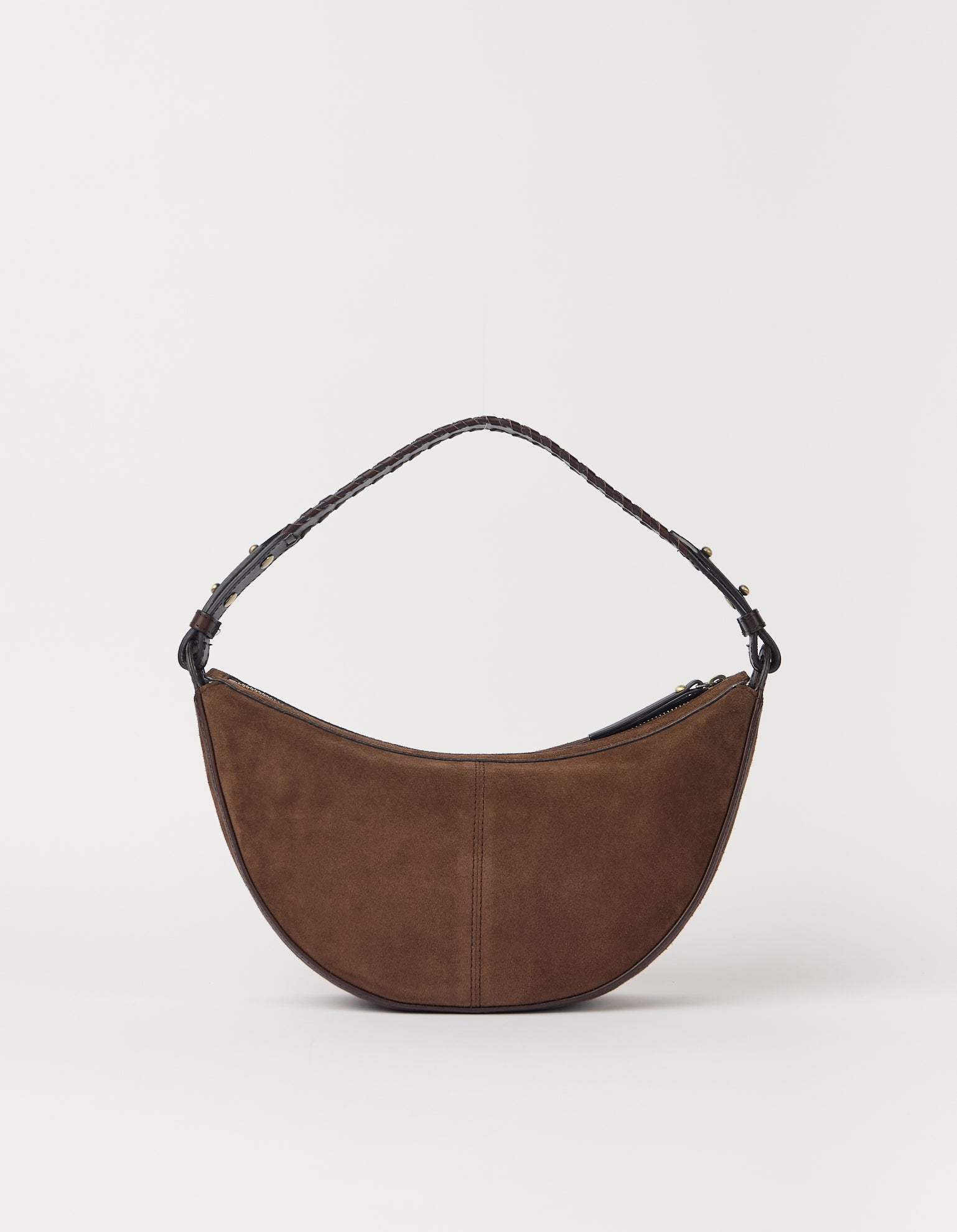 Leo Midi Shoulder Strap - Chocolate Suède with Classic Leather