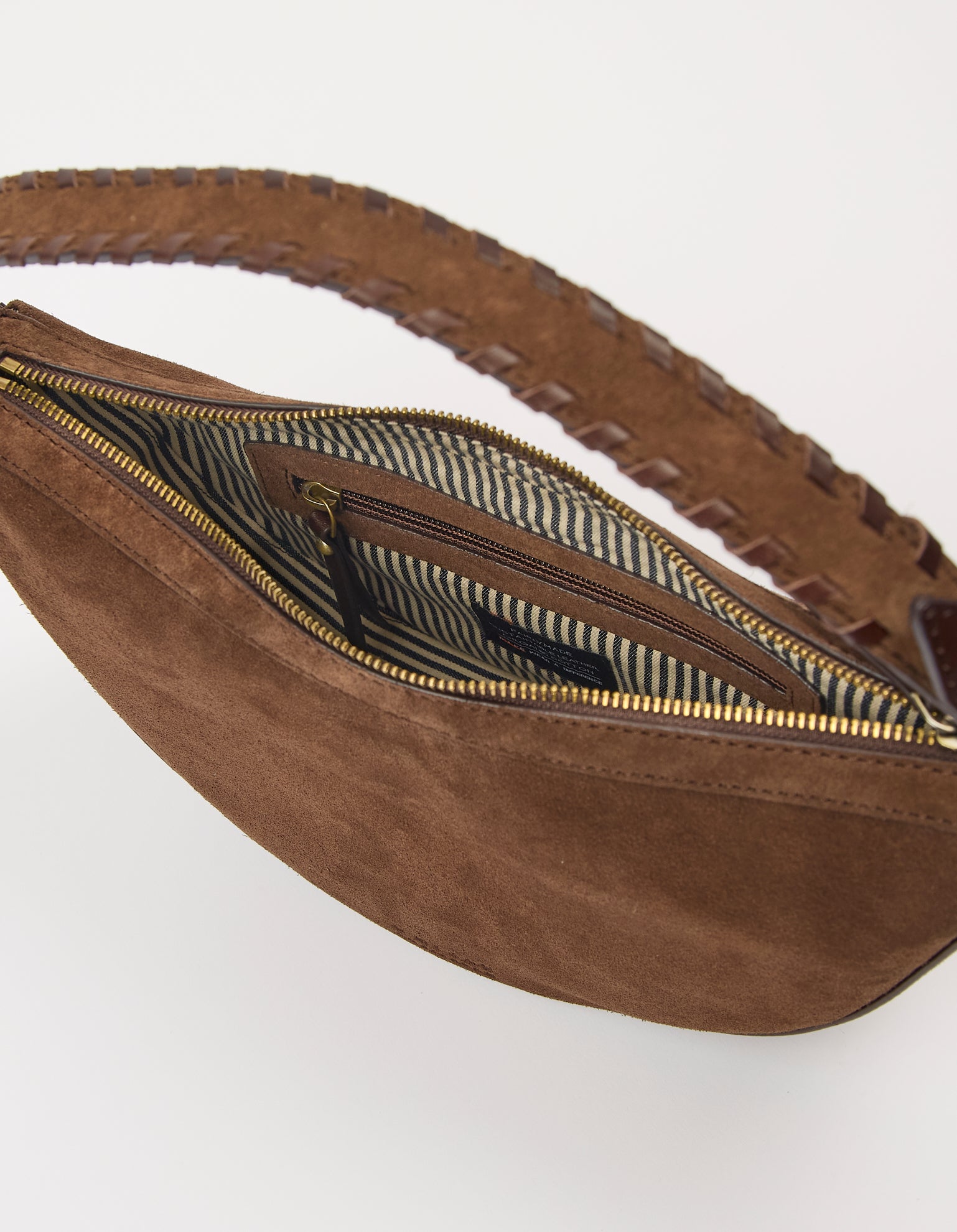 Leo Midi Shoulder Strap - Chocolate Suède with Classic Leather