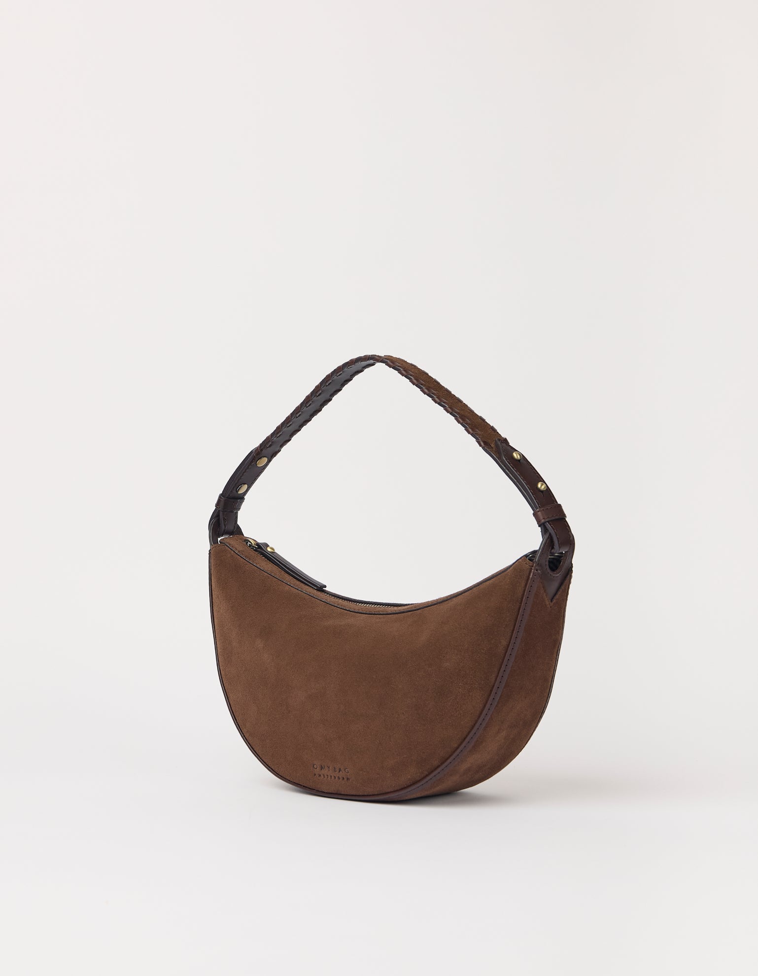 Leo Midi Shoulder Strap - Chocolate Suède with Classic Leather