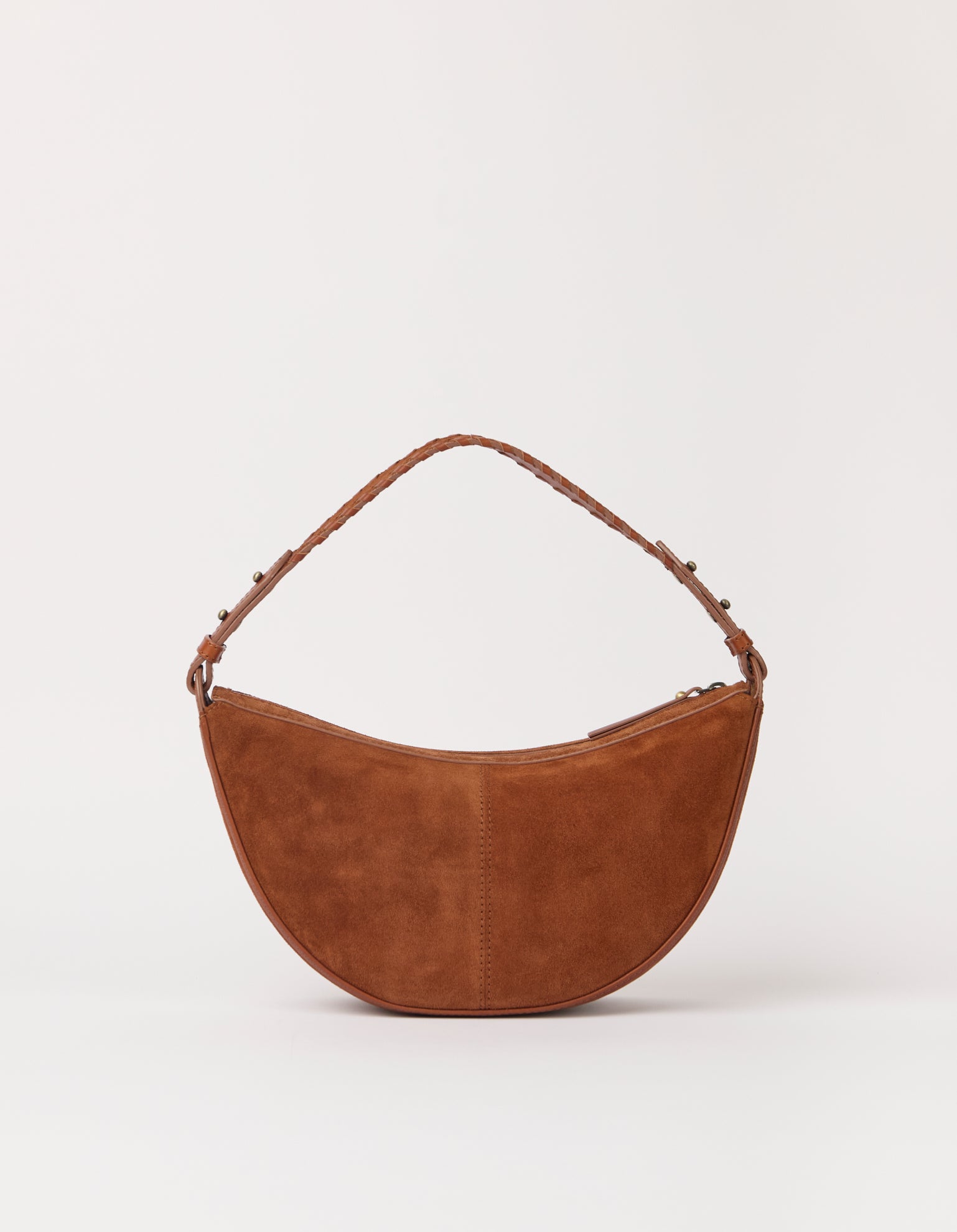 Leo Midi Shoulder Strap - Cognac Suède with Classic Leather