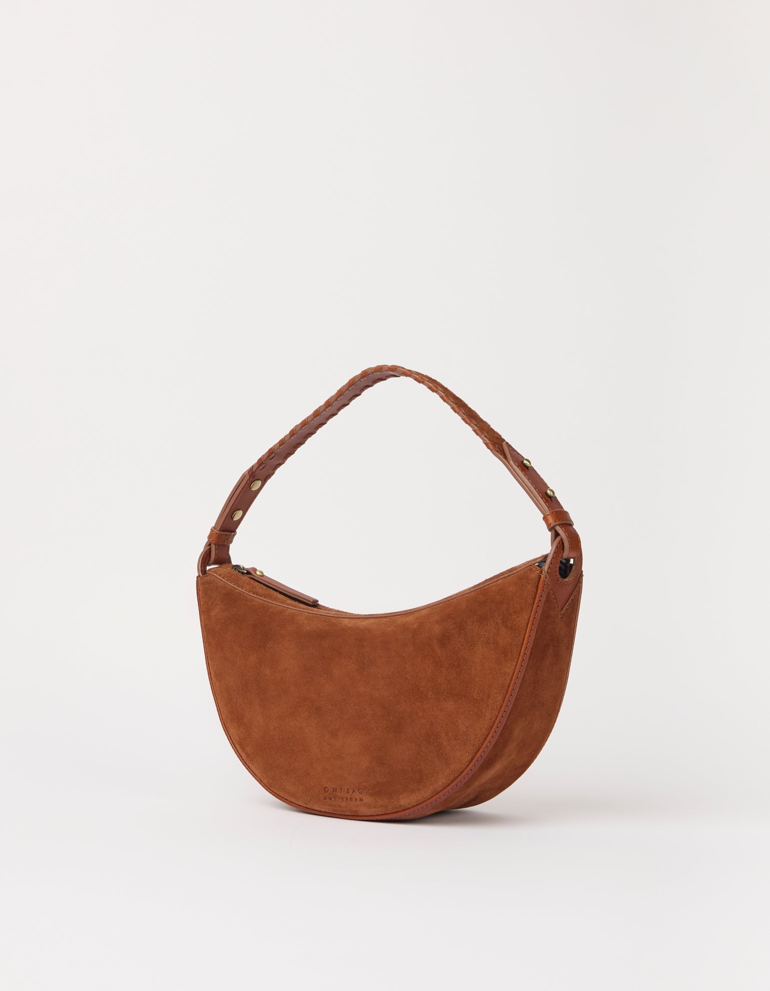 Leo Midi Shoulder Strap - Cognac Suède with Classic Leather