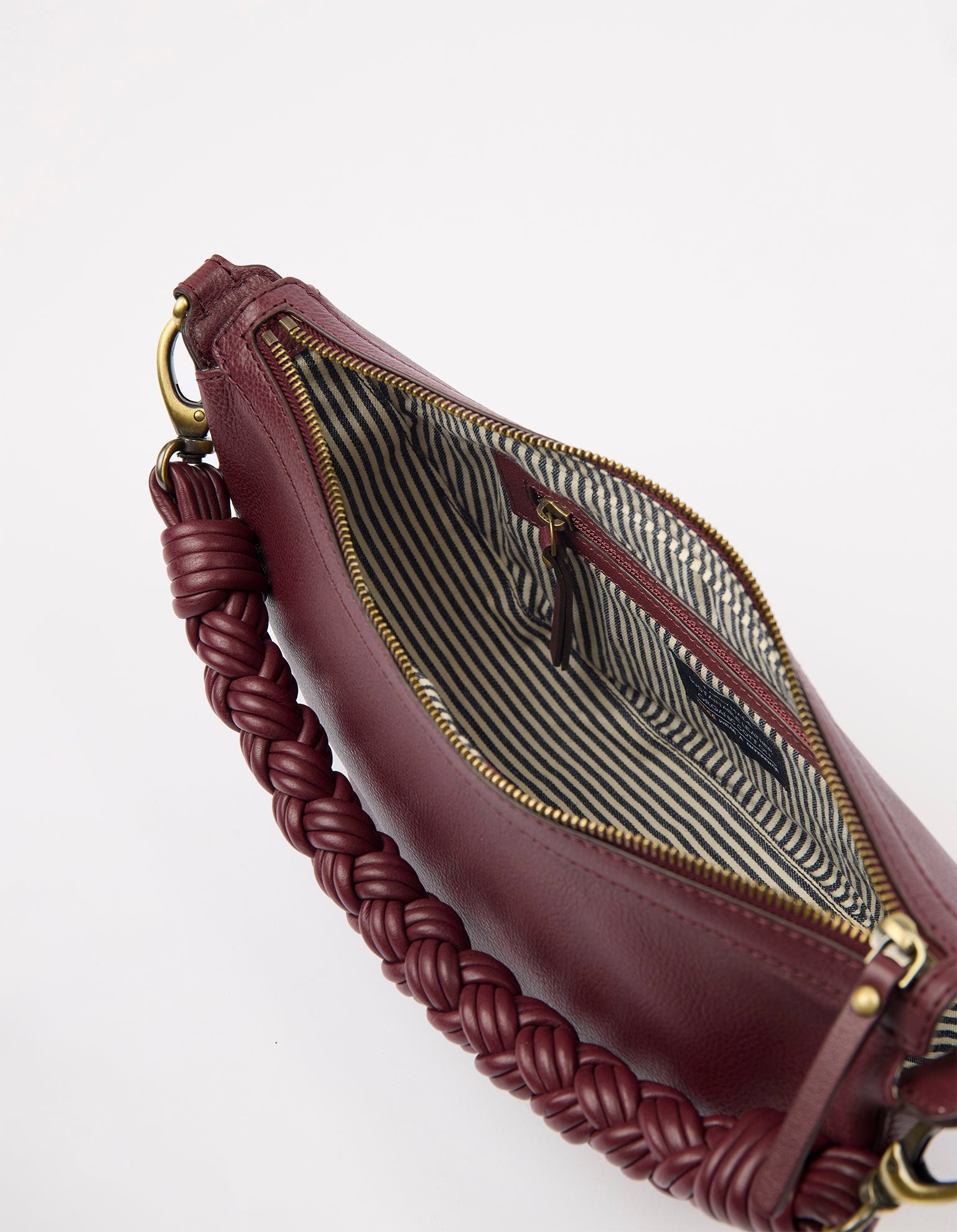 Leo Midi Twisted Handle - Dark Cherry Soft Grain Leather