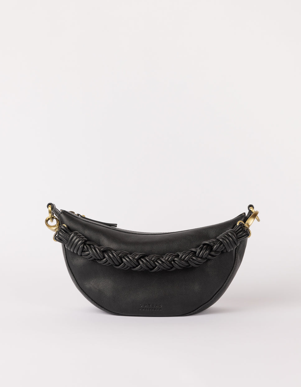 Leo Maxi Twisted Handle Black Soft Grain Leather