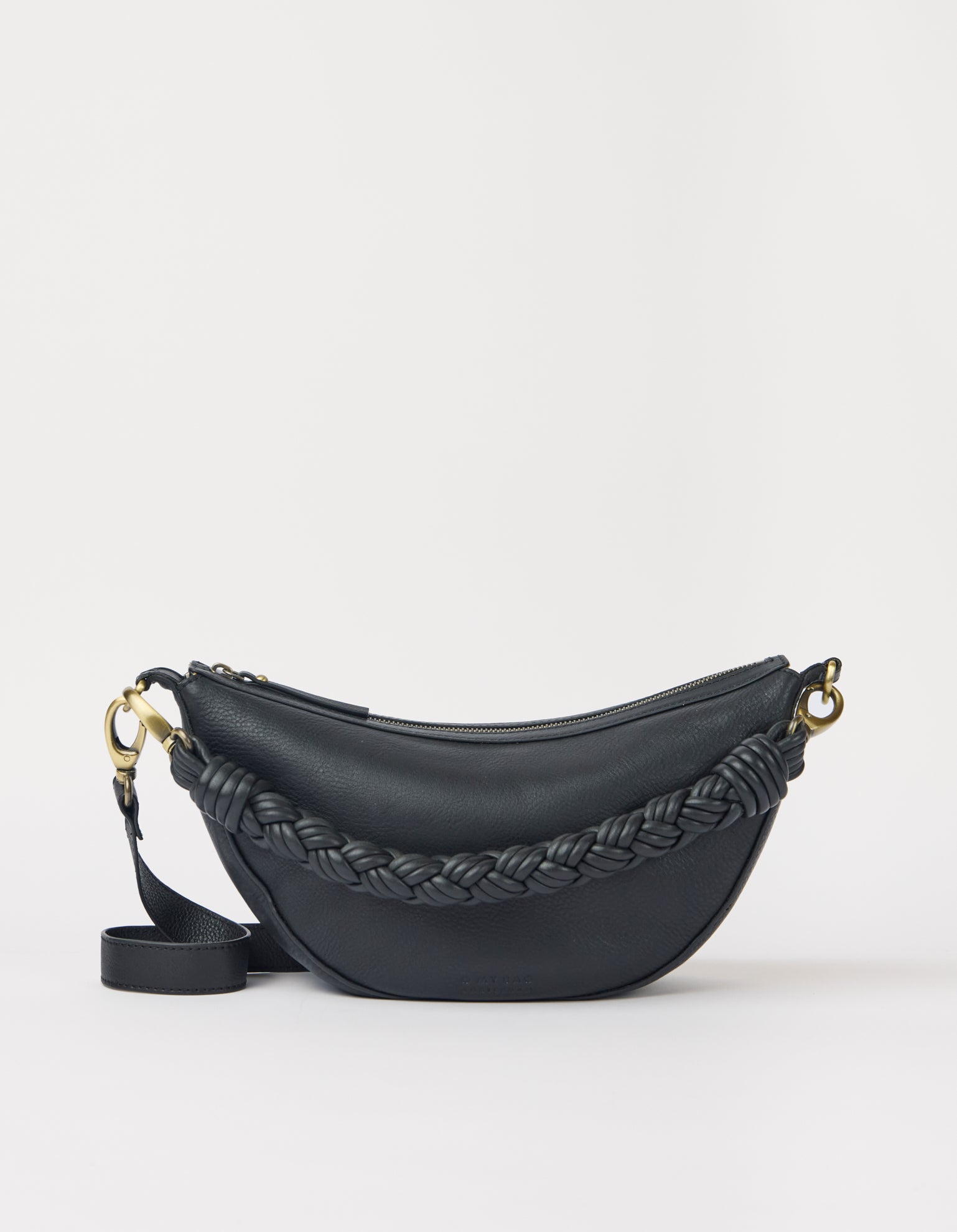 Leo Midi Twisted Handle - Black Soft Grain Leather
