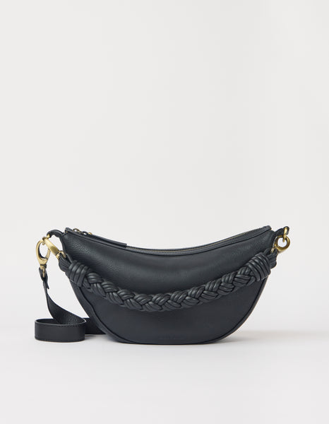 Leo Midi Twisted Handle - Black Soft Grain Leather
