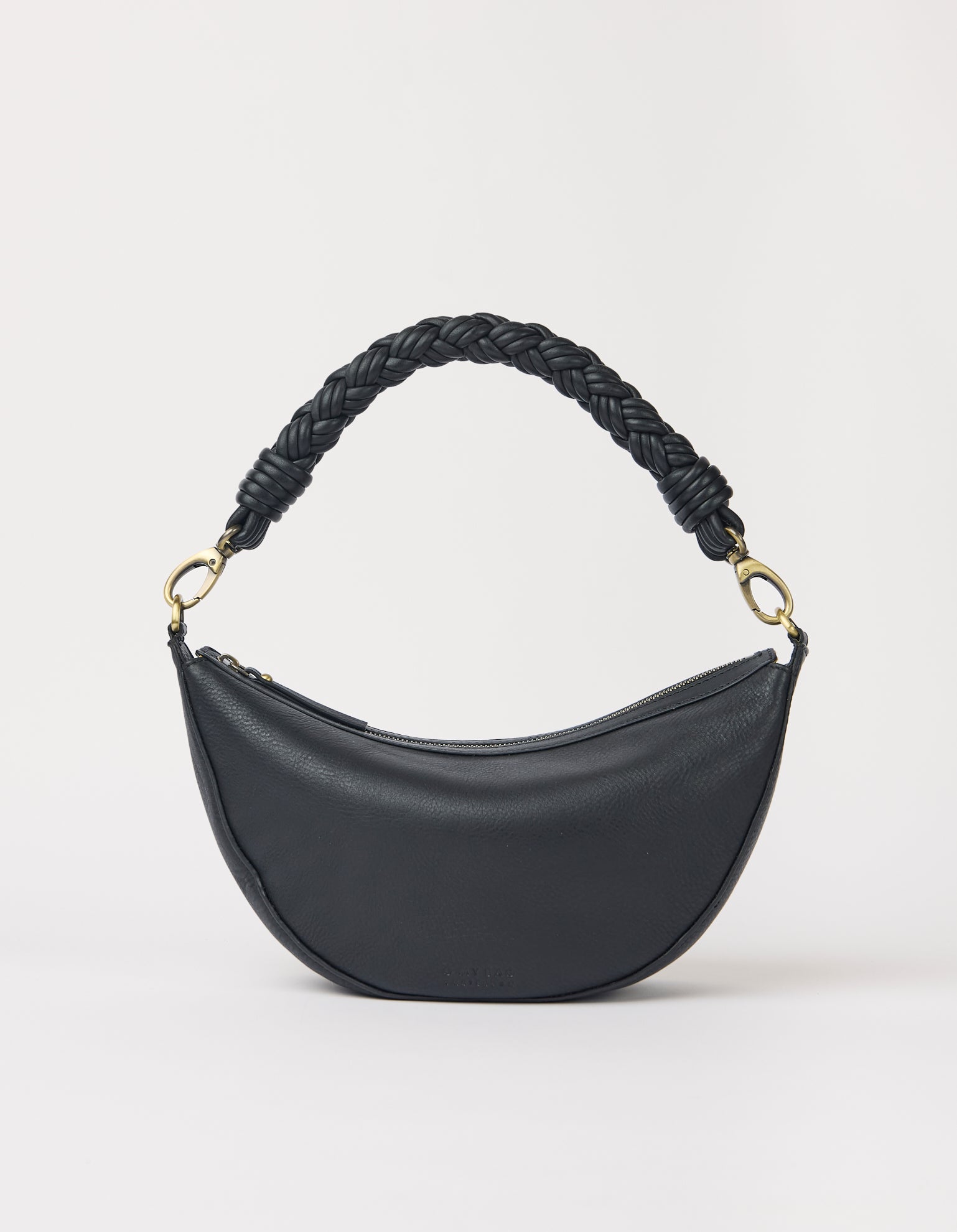 Leo Midi Twisted Handle - Black Soft Grain Leather